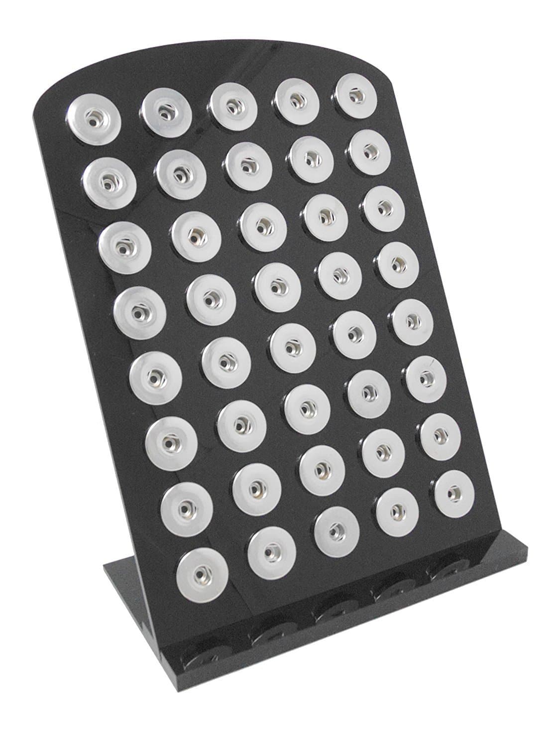 Black Snap Charm Organizer Display Holder for Regular Large Snap Charms - Holds up to 40