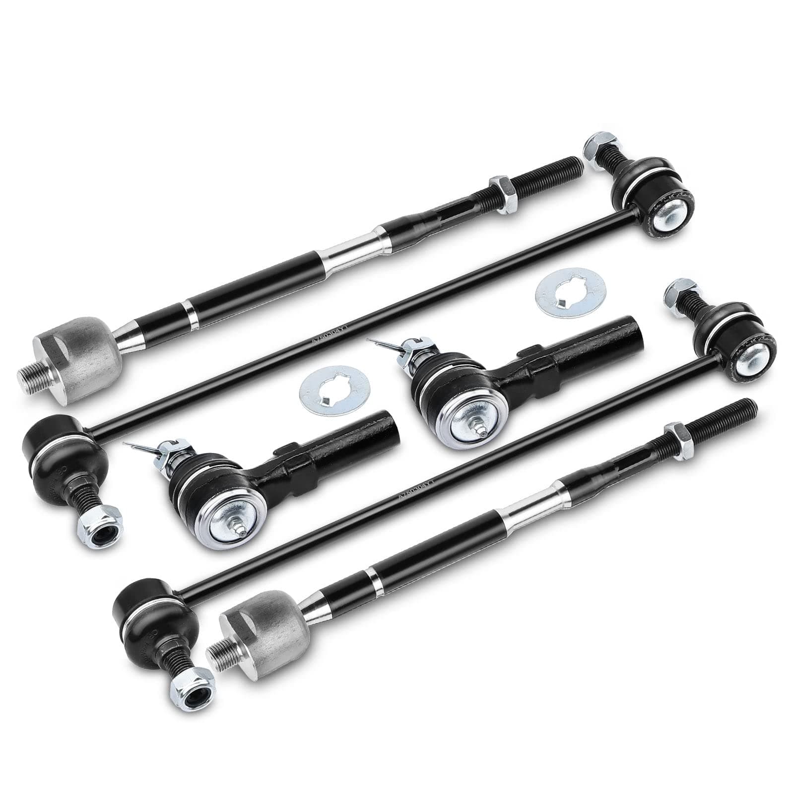 A-PremiumSet of 6, Front Inner Outer Tie Rod End, Sway Bar Link, Compatible with Honda Odyssey 2011 2012 2013 2014 2015 2016 2017
