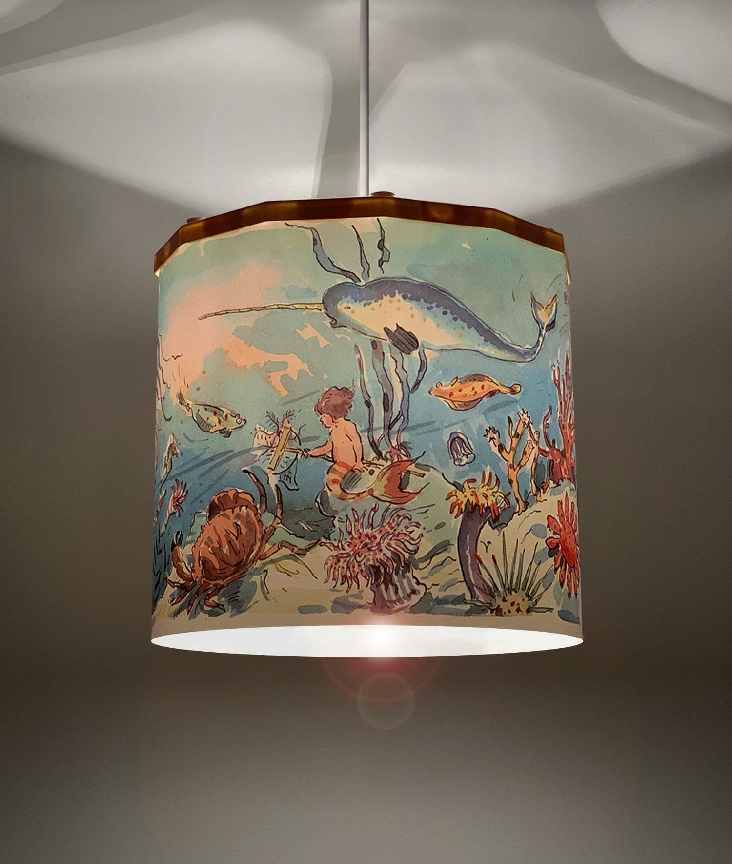 Ereki Ceiling Lampshade, ABS Heat and Flame Resistant, White, Blue, Red, Yellow, Green, Pink, Purple