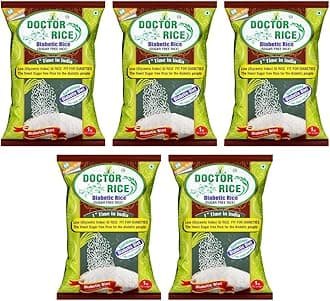 DOCTOR RICE - DIABETIC RICE - SUGAR FREE RICE - 1kg (PACK OF 5)