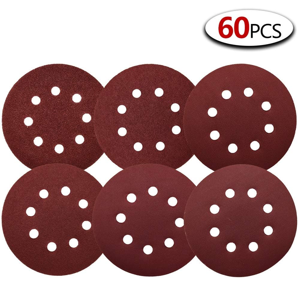 sanding discs 8-Hole Abrasives Dustless Hook and Loop Discs, 60 80 120 180 240 and 320 Grits