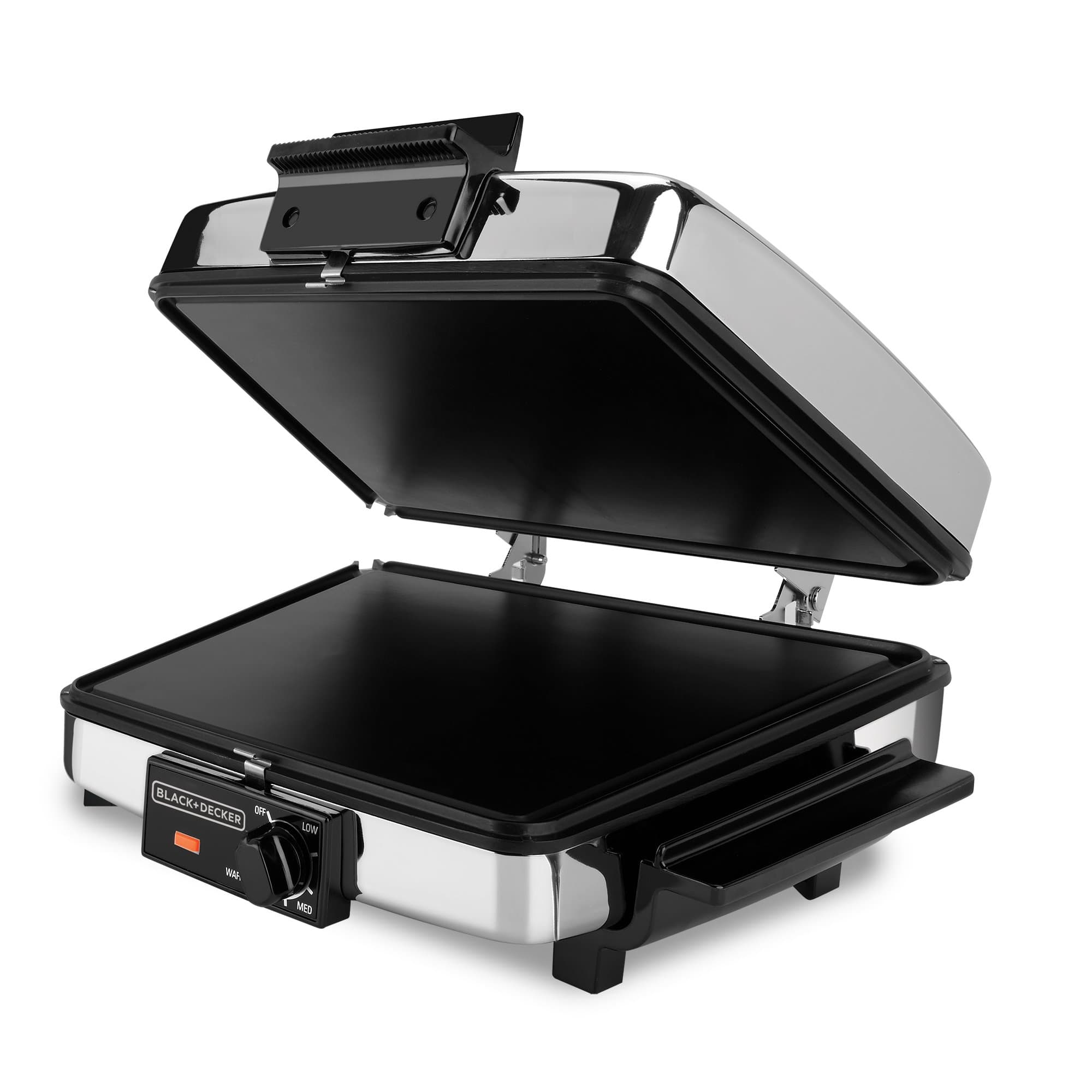 BLACK+DECKER G48TD 3-in-1 Waffle Maker & Indoor Grill/Griddle, Stainless Steel