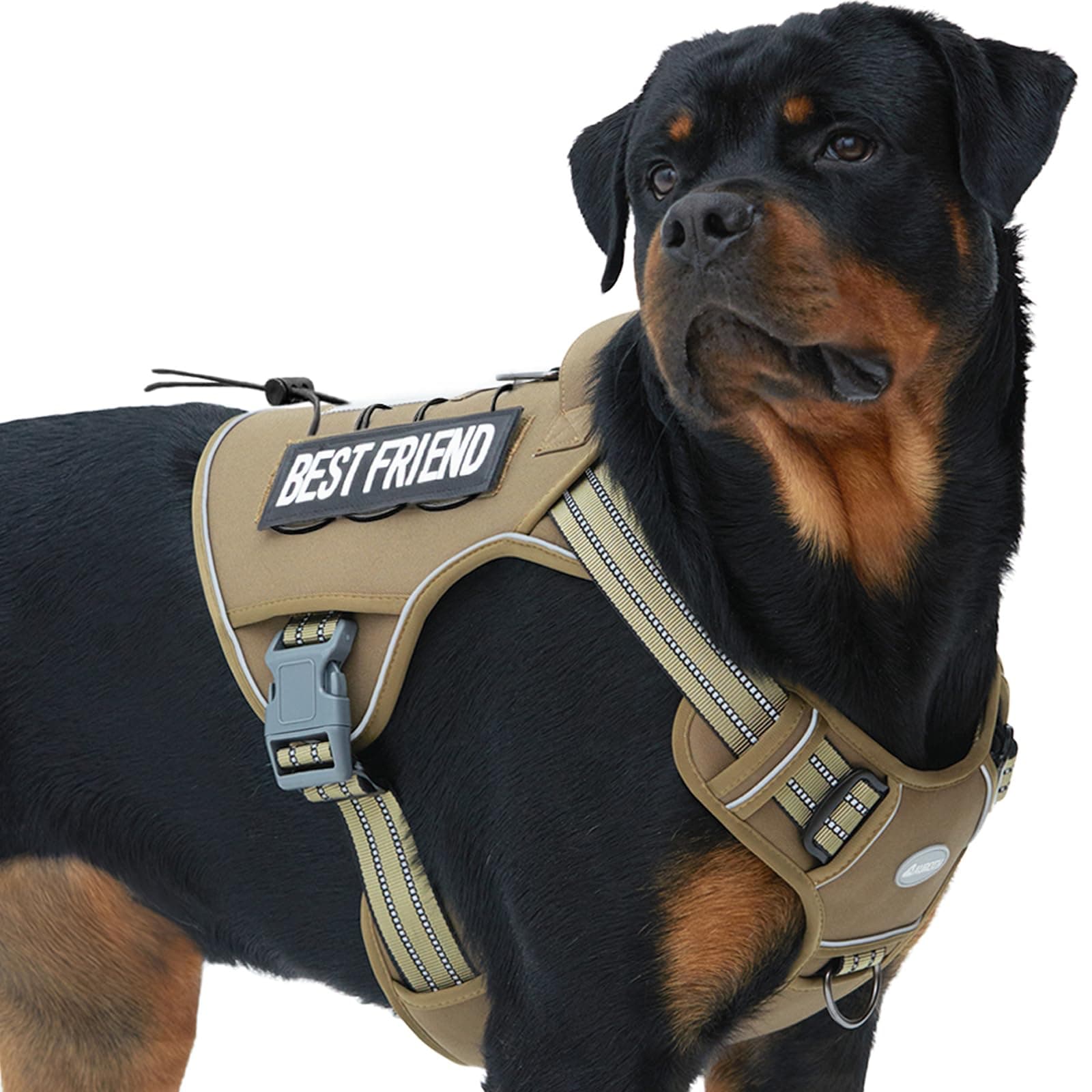Tactical Harness for Large Dogs No Pull Adjustable Pet Harness Reflective Working Training Easy Control Military Service Pet Vest Army Yellow XL