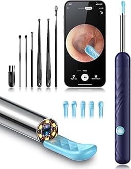 Ear Wax Removal, Ear Cleaner with Camera and Light, FSA - HSA Eligible, Ear Wax Removal Tool Camera with 1080P, Ear Cleaning Kit with 6 Spoons