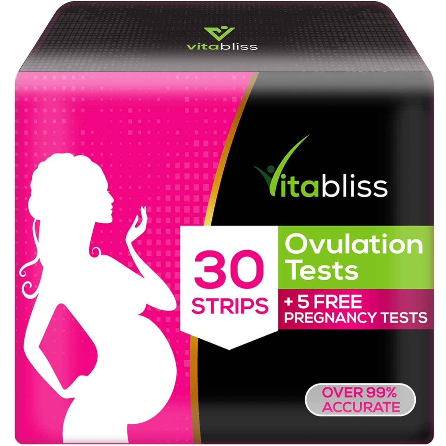 30 Pack Ovulation Test Kit - Highly Sensitive Ovulation Fertility Test Strips + 5 FREE Pregnancy Tests with Urine Cups | All in One Fertility Ovulation predictor