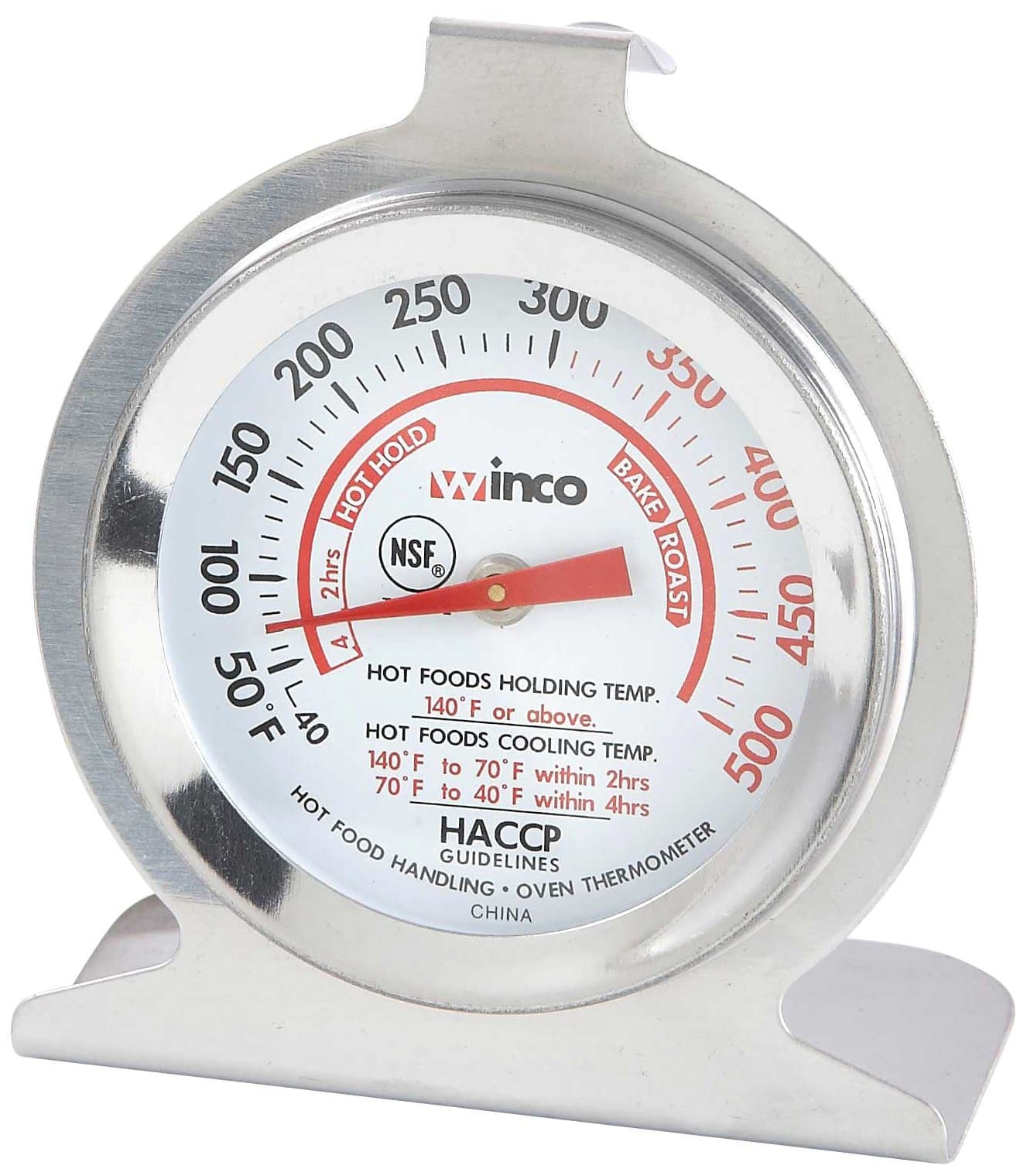 Winco 2-Inch Dial Oven Thermometer with Hook and Panel Base (TMT-OV2)