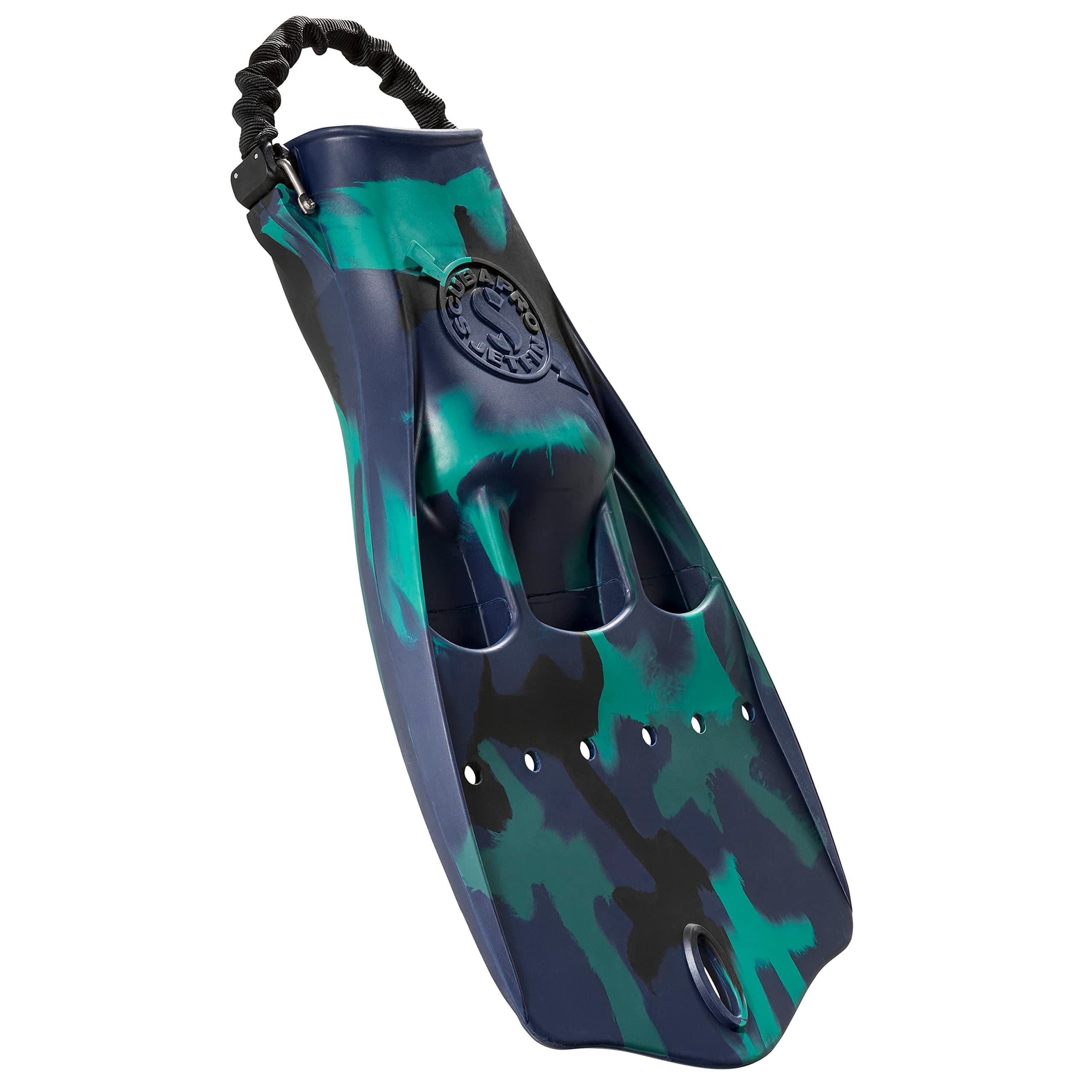 SCUBAPRO Jet Diving Fin with Spring Heel Strap (Dark Blue Camo, M)