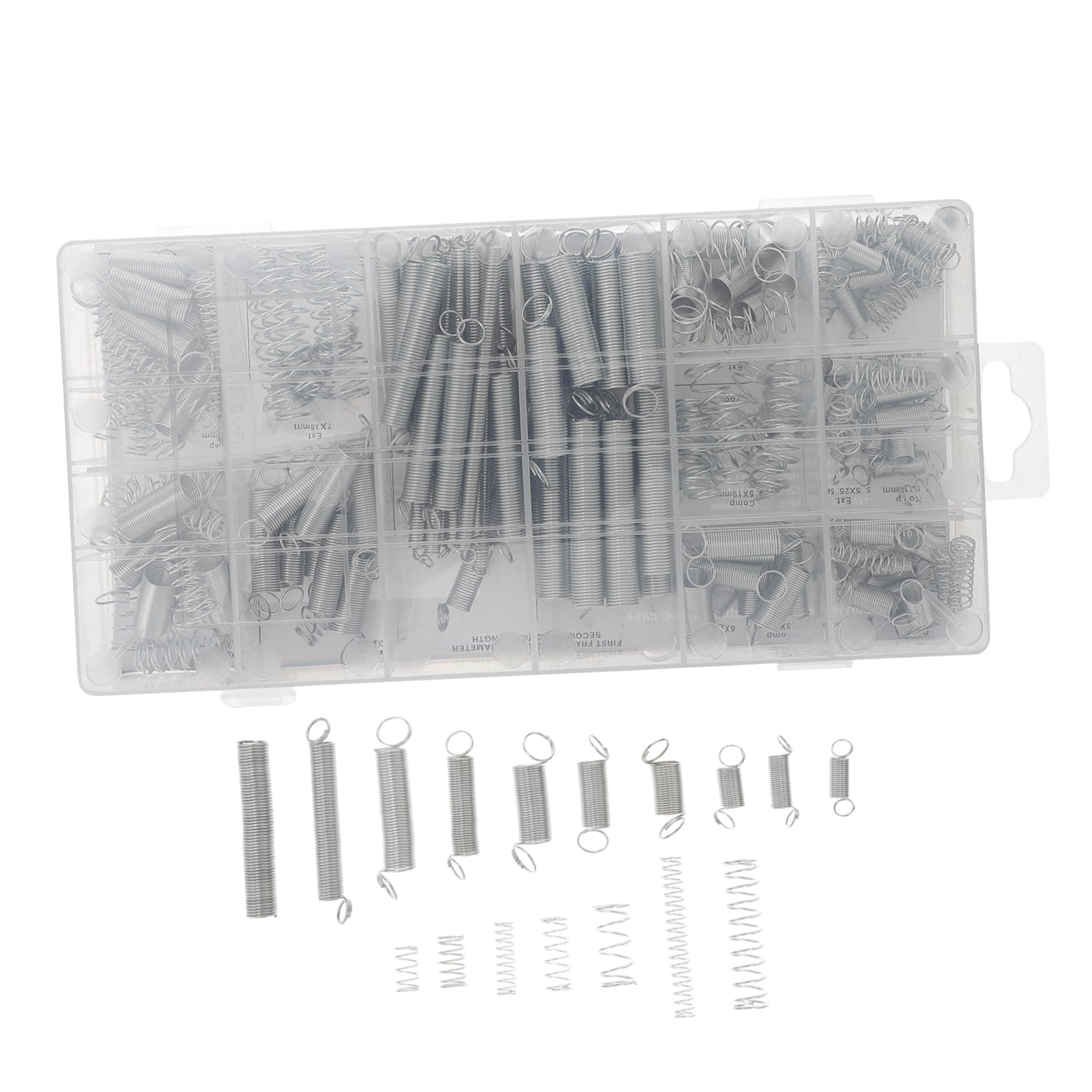 JECOMPRISJECOMPRIS 200pcs Extension Spring Coil Spring Door Spring Wardrobe Spring Assorted Springs Spring Assortment Spring Rate Spring Mix Pen Spring Metric Springs Switch Spring Spiral Silver