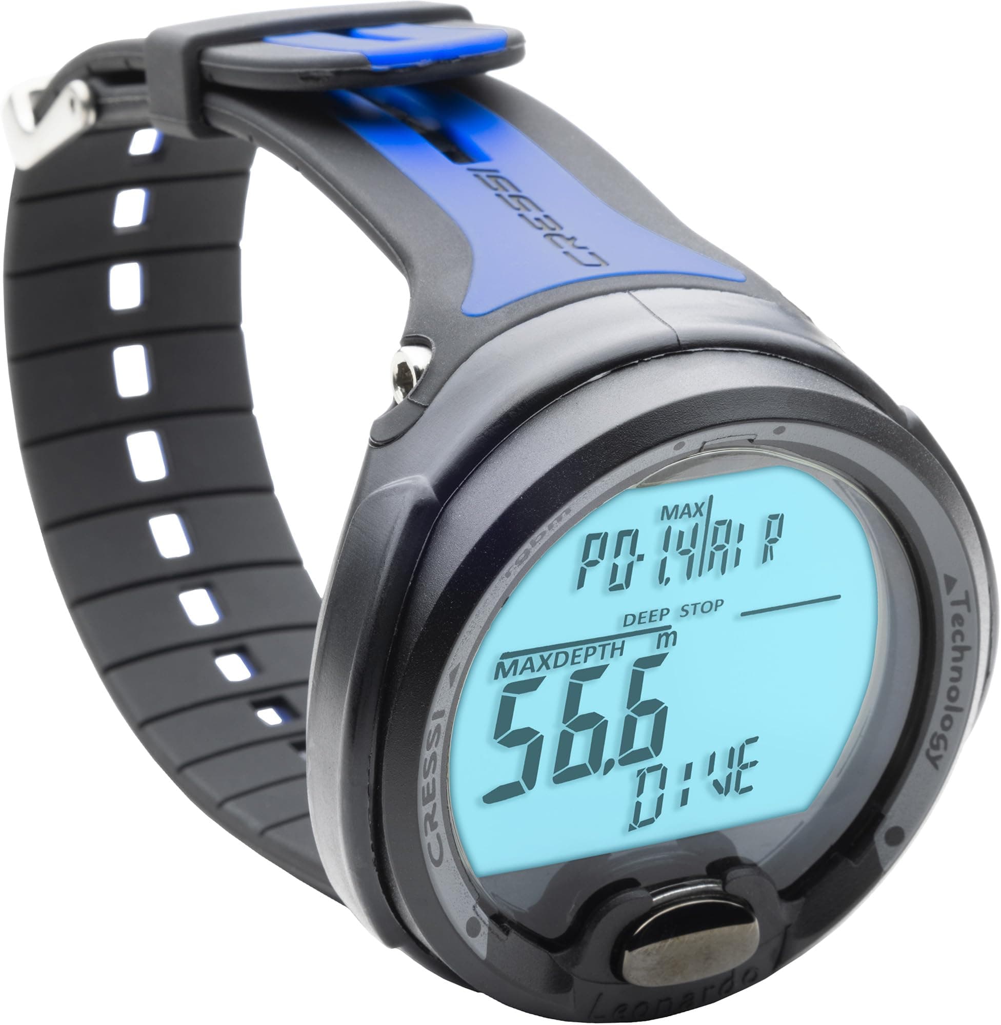 since 1946 - Leonardo Diving Computer - Air/Nitrox/Depth Gauge Mode - Black/Blue, One Size, Adult Unisex