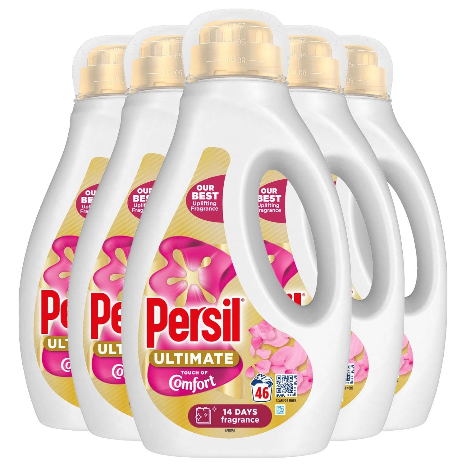 Ultimate Liquid Detergent Outstanding Stain Removal Effective in Quick and Cold Washes with 14 Days of Lasting Freshness 46 Washes, 1.242 Litre (Buy 5, Touch of Comfort)