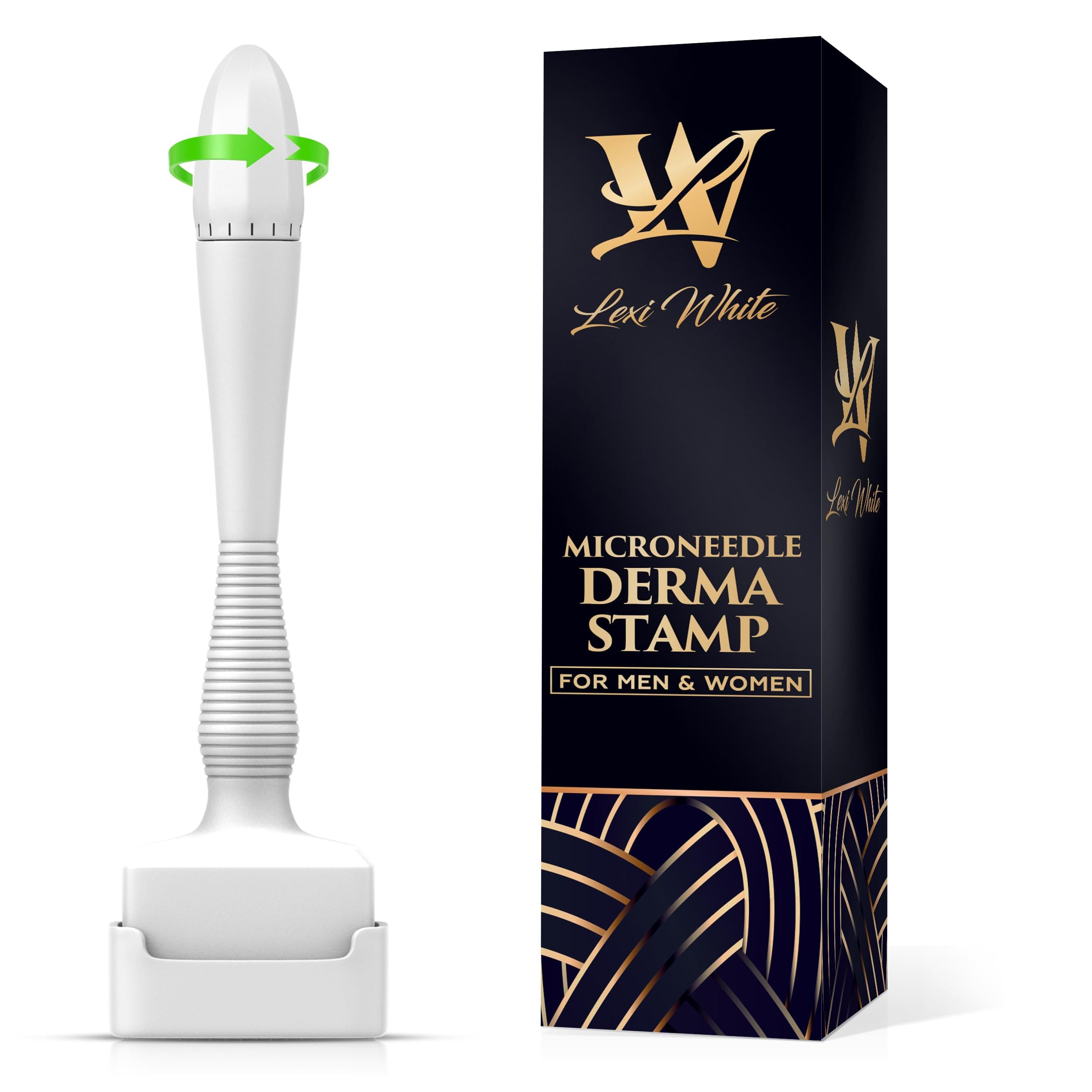 Derma Stamp Microneedle Roller For Face, Derma Roller for Beard, Microneedling Roller | For Women and Men | Micro Needle Roller For Face Scalp Derma Stamp 0.25mm