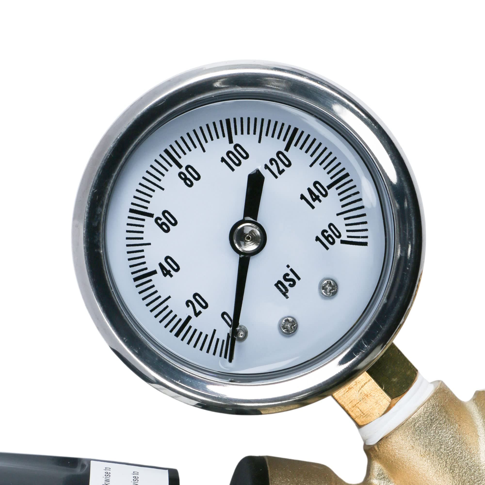 U.S. Solid Handle Adjustable Water Regulator Valve- 3/4" NH Thread NO Lead Brass Adjustable RV Pressure Regulator with Pressure Gauge and Water Filter Net