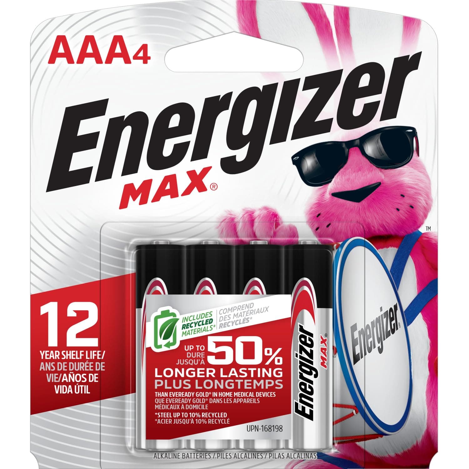 Energizer MAX AAA Batteries (4 Pack), Triple A Alkaline Batteries