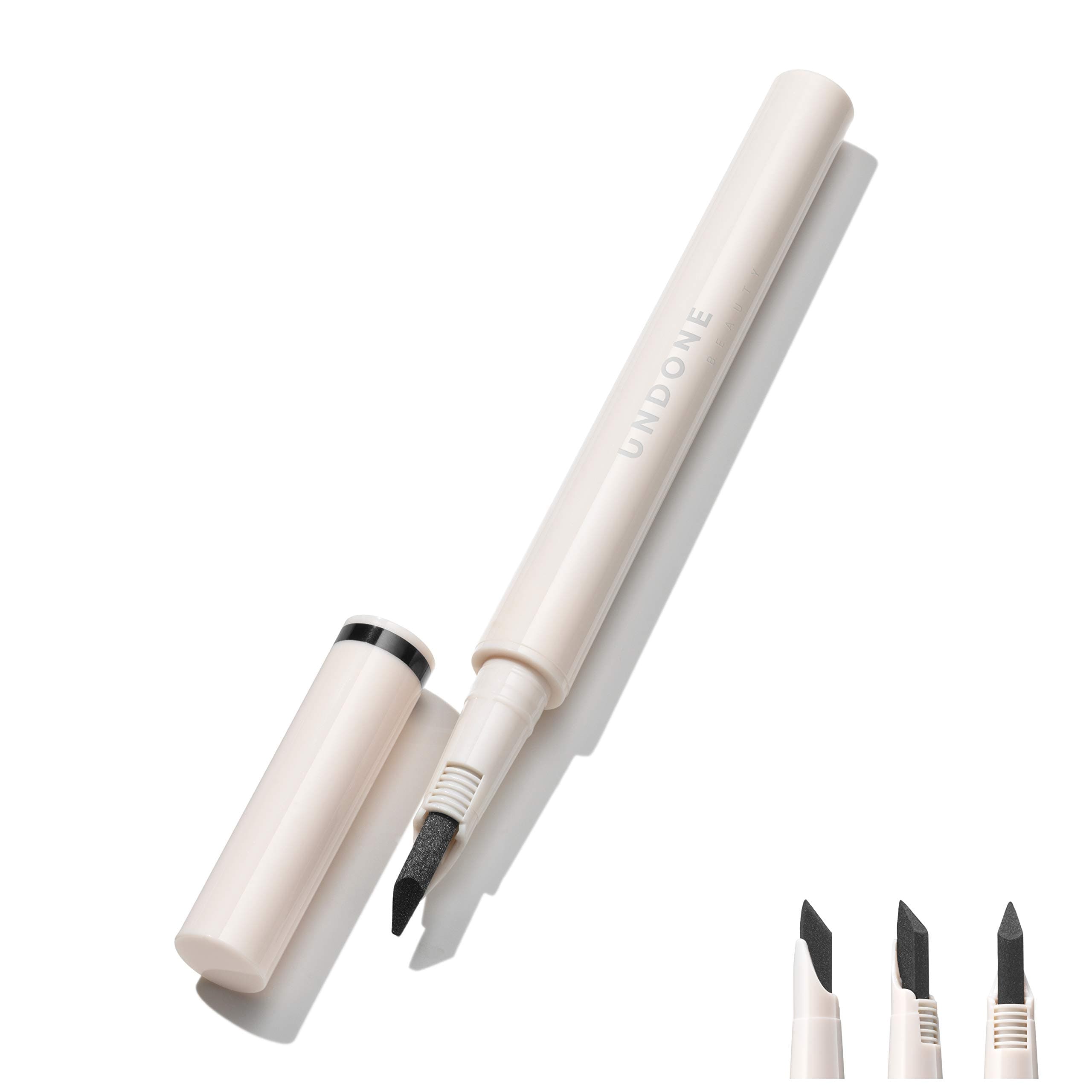 UNDONE BEAUTYUnscripted Instant 3-way Precision Felt Tip Pen Liquid Eyeliner with Stay All-day, Smudge Proof Formula - Vegan and Cruelty Free - Deep Charcoal