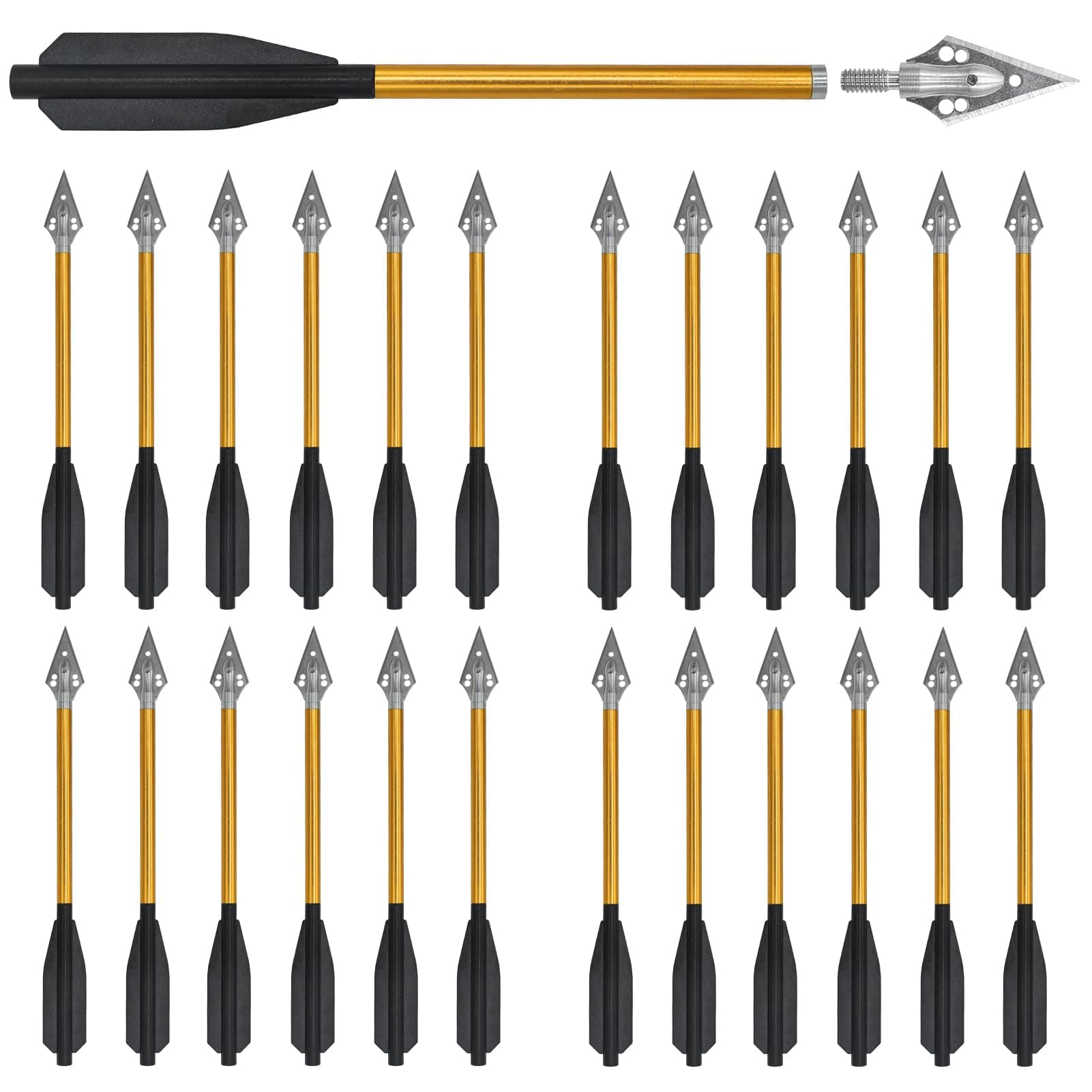 Aluminum 6.7" Mini Crossbow Bolt Bright Colors with Replaceable Tip and Sharp Blade for 50-60 Crossbows for Adults Suitable for Target Practice Wild Hunting Outdoor Small Hunting Game