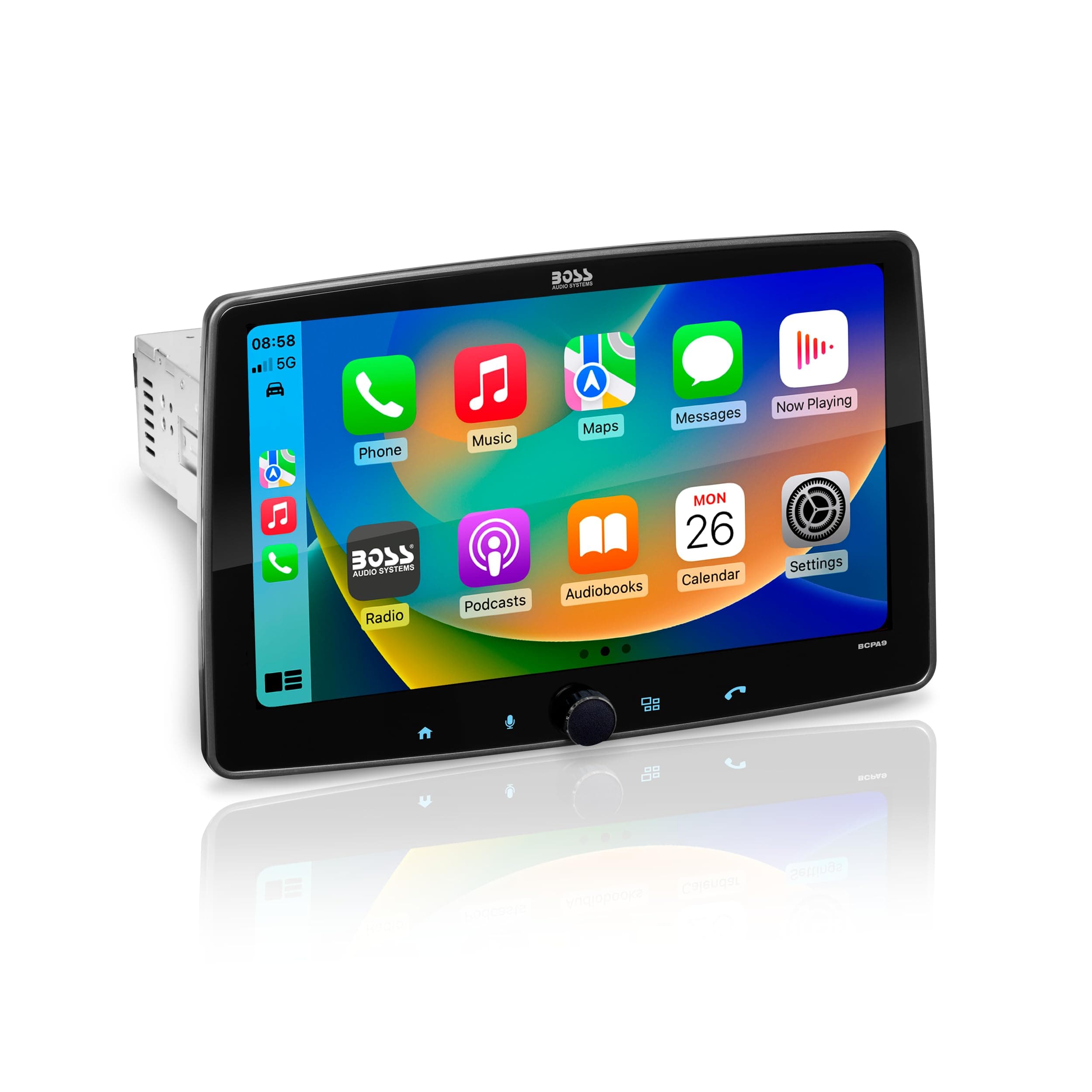 BCPA9 Single DIN Car Stereo Wireless Apple CarPlay, Wireless Android Auto, 9 Inch Touchscreen, Bluetooth, AM/FM Radio Receiver