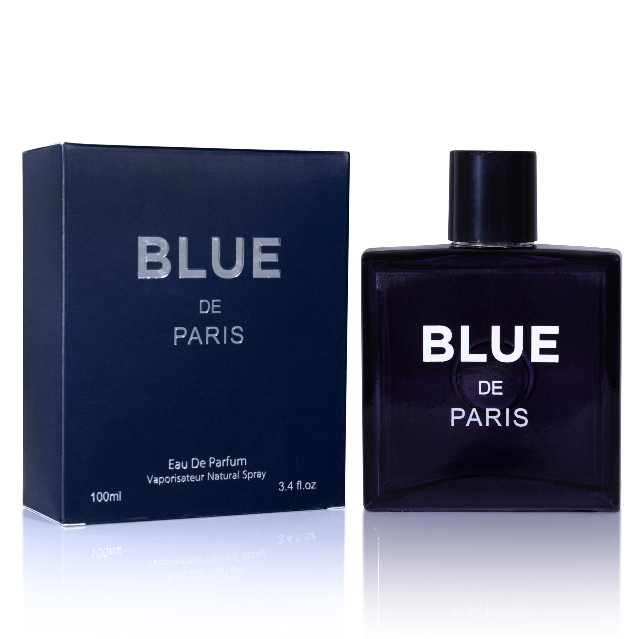 NovoGlow Blue De Paris For Men - 3.4 Fl. Oz. (100ml) Men's Perfume - Refreshing Woody, Floral & Fruity Fragrance - Long-Lasting Masculine Scent, Ideal Gift for Any Occasion