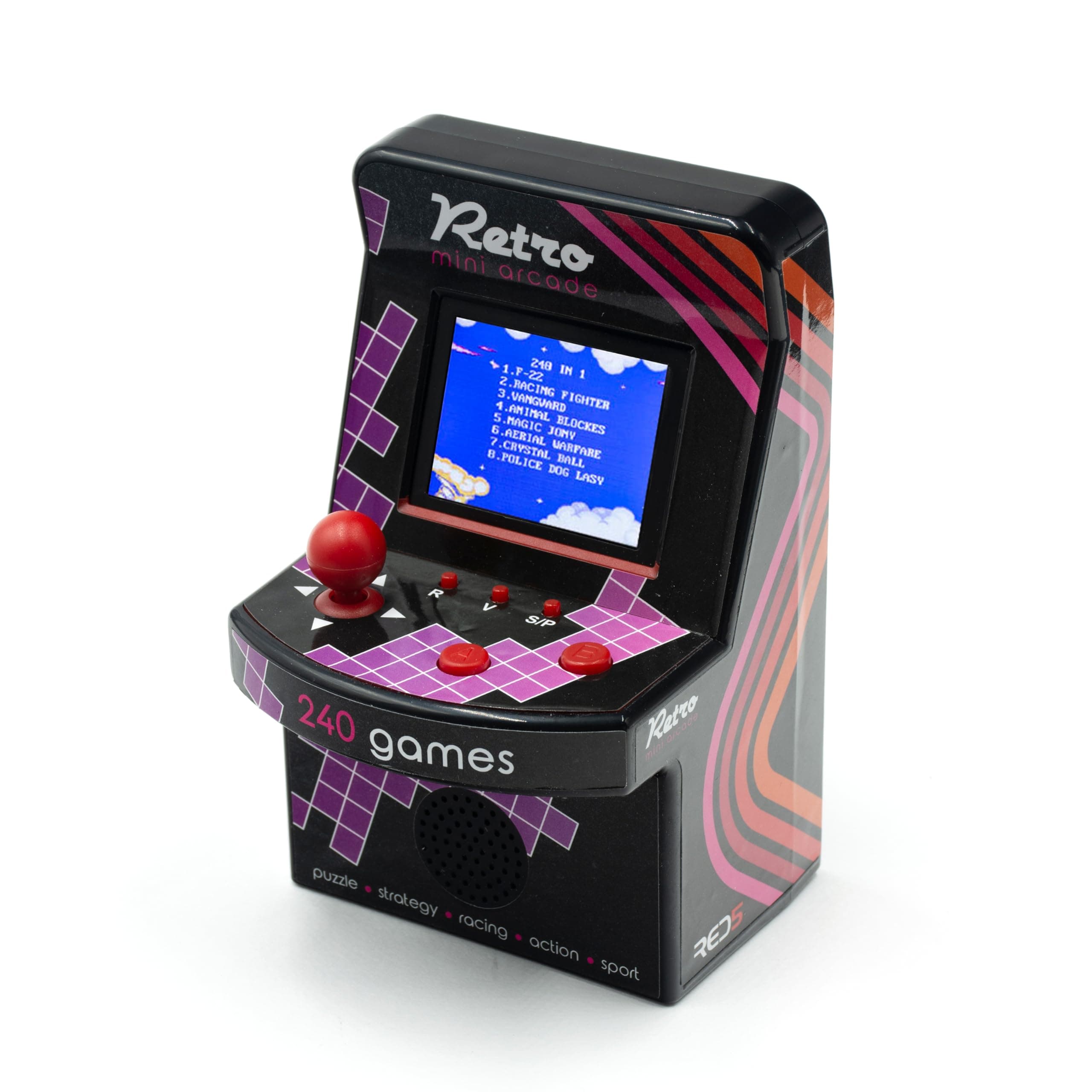 Retro Mini Arcade 240 Inbuilt 8-Bit Style Electronic Games Desktop Machine