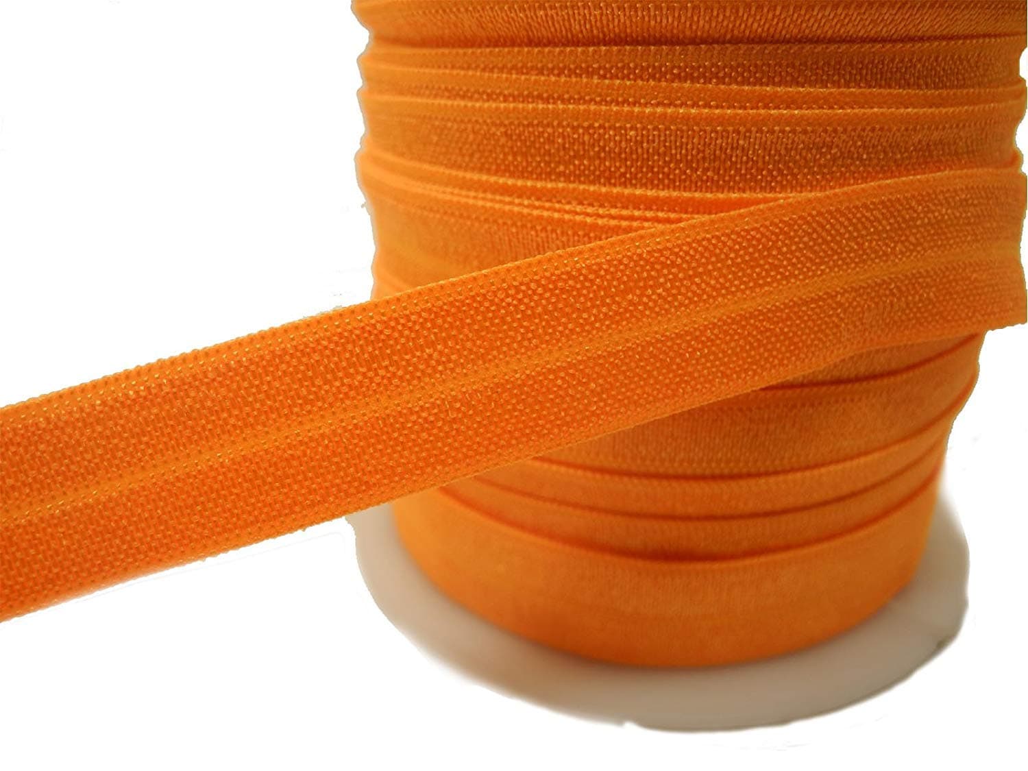 JESEP 40 Yards 5/8'' 1.5CM Fold Over Elastic (FOE)-Environmental Band #04 (Orange)