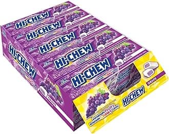 HI-CHEW Grape Sticks, 15-Pack, Unique Fun Soft & Chewy Taffy Easter Candy, 1.76oz Each - Made with Immensely Juicy Fruity Flavors
