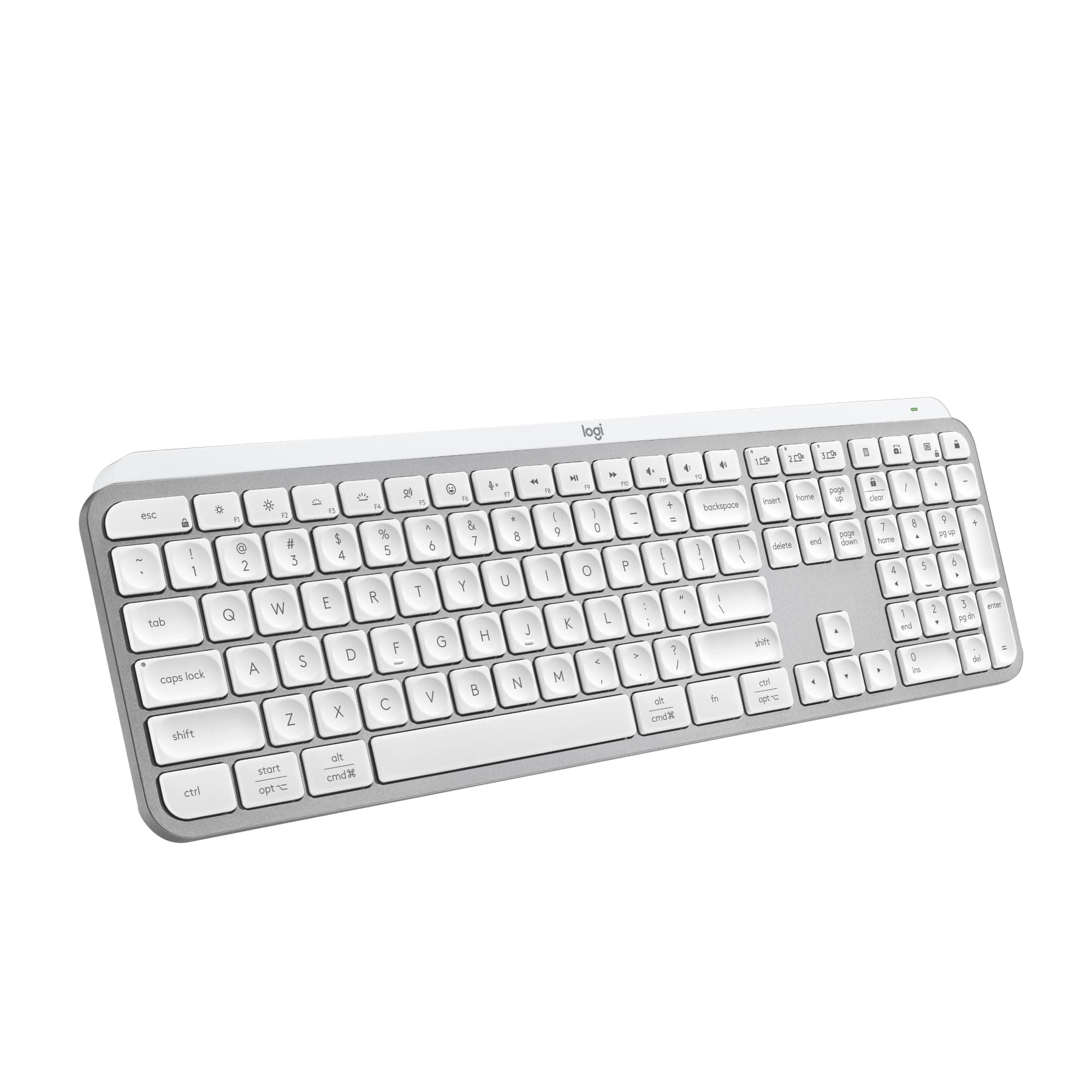 Logitech MX Keys S Wireless Keyboard with Free Adobe Subscription, Low Profile, Fluid Precise Quiet Typing, Programmable Keys, Backlighting, Bluetooth, USB C - Pale Grey