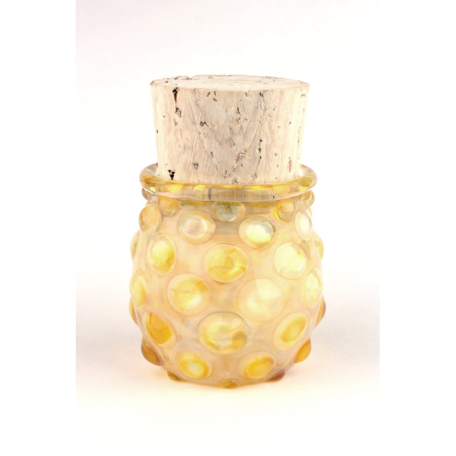 Blown Glass Large Polka Dot Jar - Silver