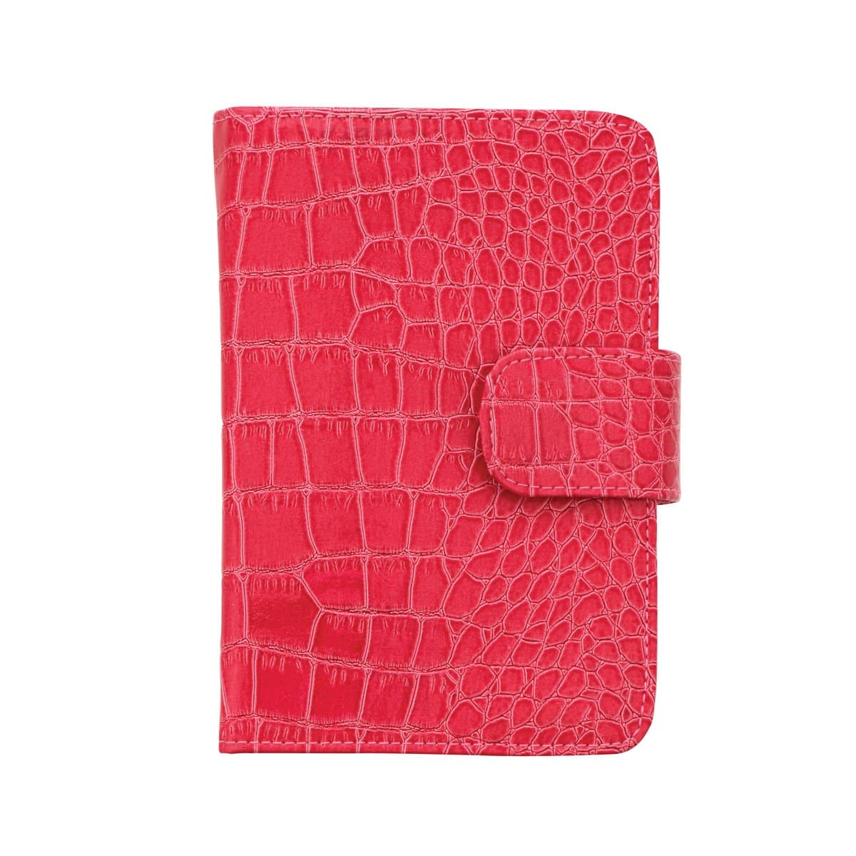 Danielle Creations Large Crocodile Texture Pill Organizer Book, Pink