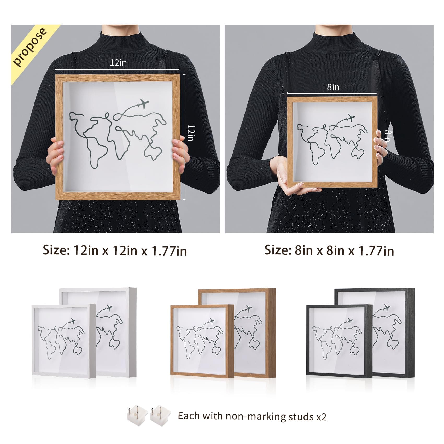 shadow box (Brown, 8x8in)