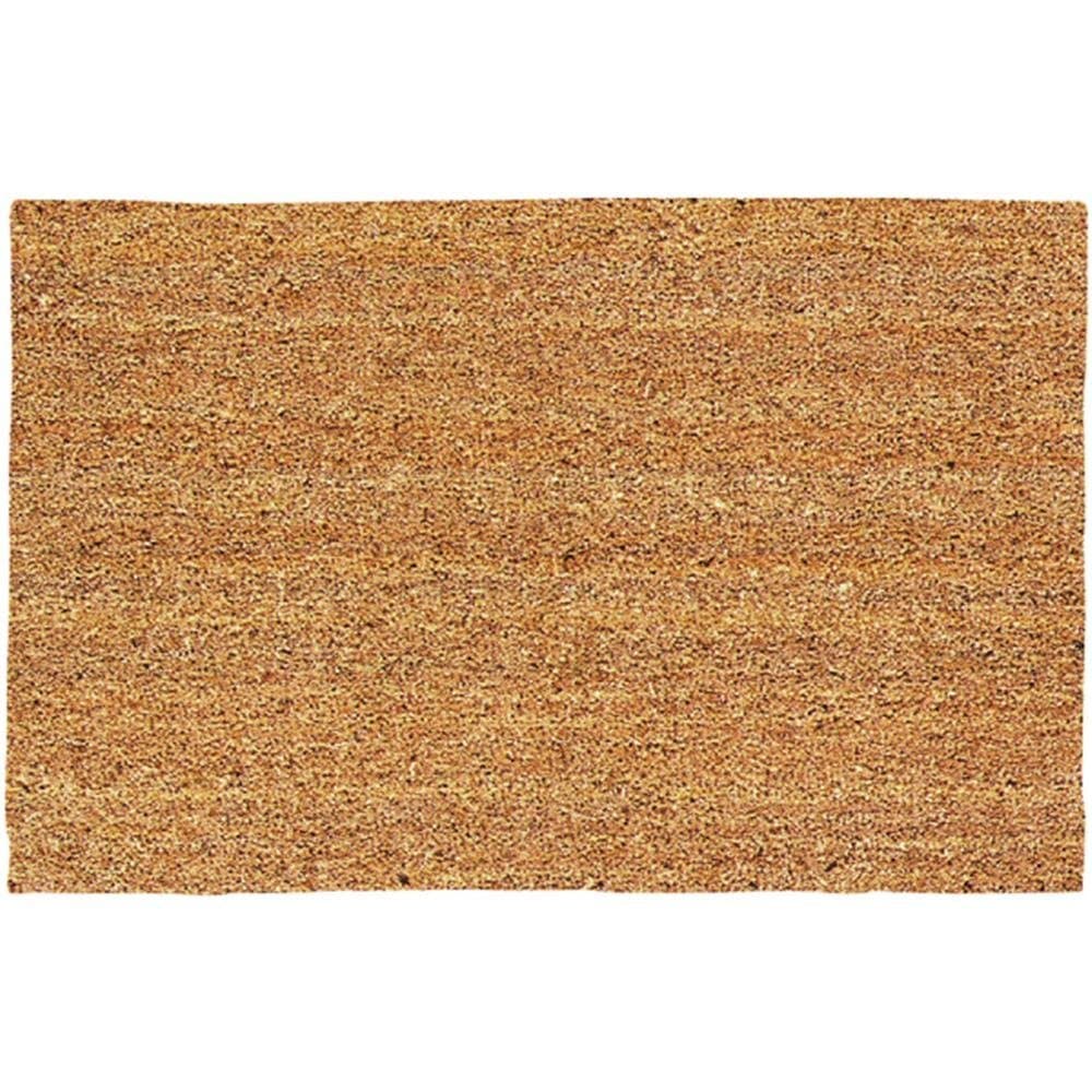 DeCoir 16" x 27" Natural Tan (Plain) Coir Doormat