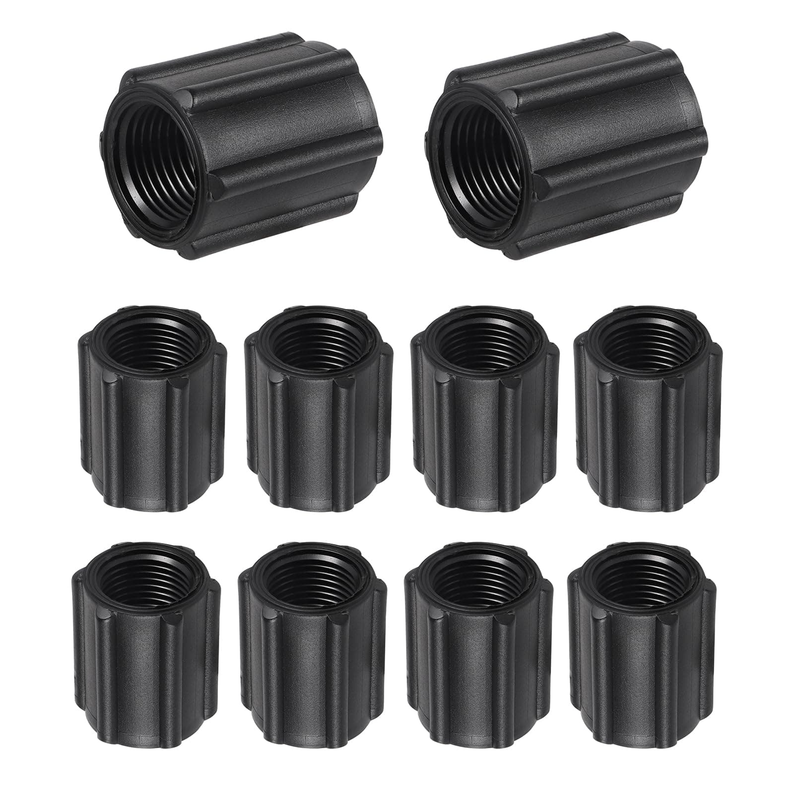 10 Pcs 1/2 Inch Double Female Thread Coupling Sprinkler Pipe Fitting Threaded Fitting NPT Coupling for Garden Lawn Irrigation System (1/2 Inch Double Female Thread)