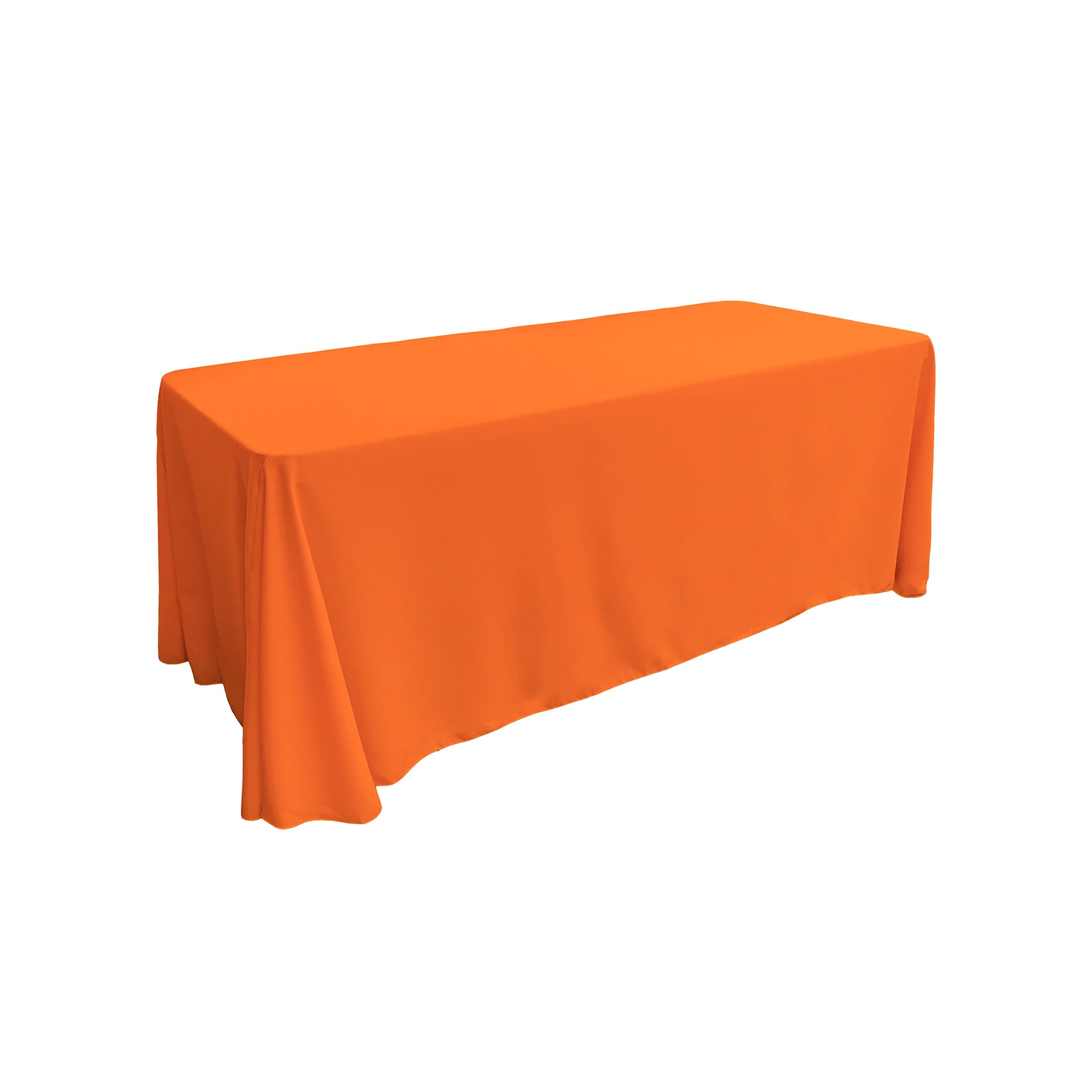 LA Linen Polyester Poplin Washable Rectangular Tablecloth, Stain and Wrinkle Resistant Table Cover 90x156, Fabric Table Cloth for Dinning, Kitchen, Party, Holiday 90 by 156-Inch, Orange