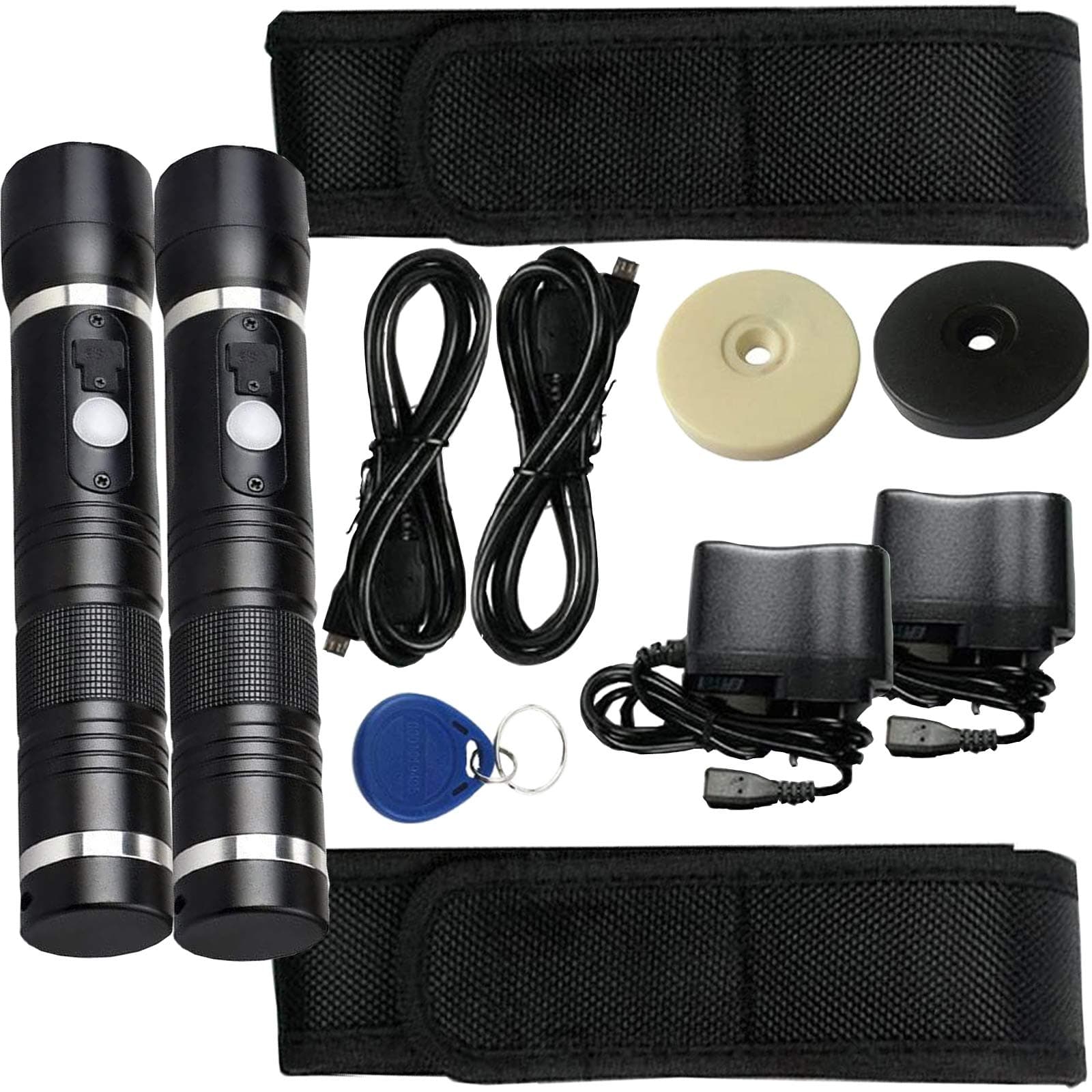 2 Sets New Generation RFID Security Guard Patrol Tour Full System Kits with Built-in LED Flash Light (for SOS) 20 pcs Check Points 5pcs Patrolman Fob Tags