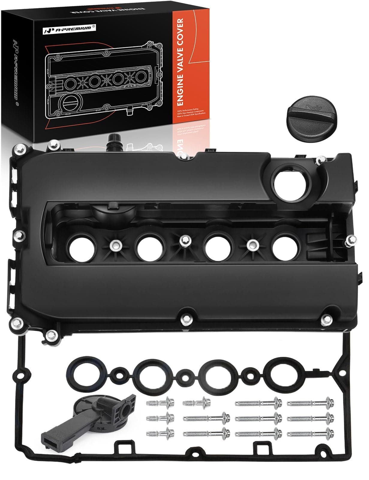 Engine Valve Cover Kit Compatible with Chevy Cruze 2010-2016, Sonic 2012-2018, Trax 2013-2020, Aveo 2009-2011, Aveo5 2009-2011, L4 1.6L 1.8L, Replace # 55558673 55564395