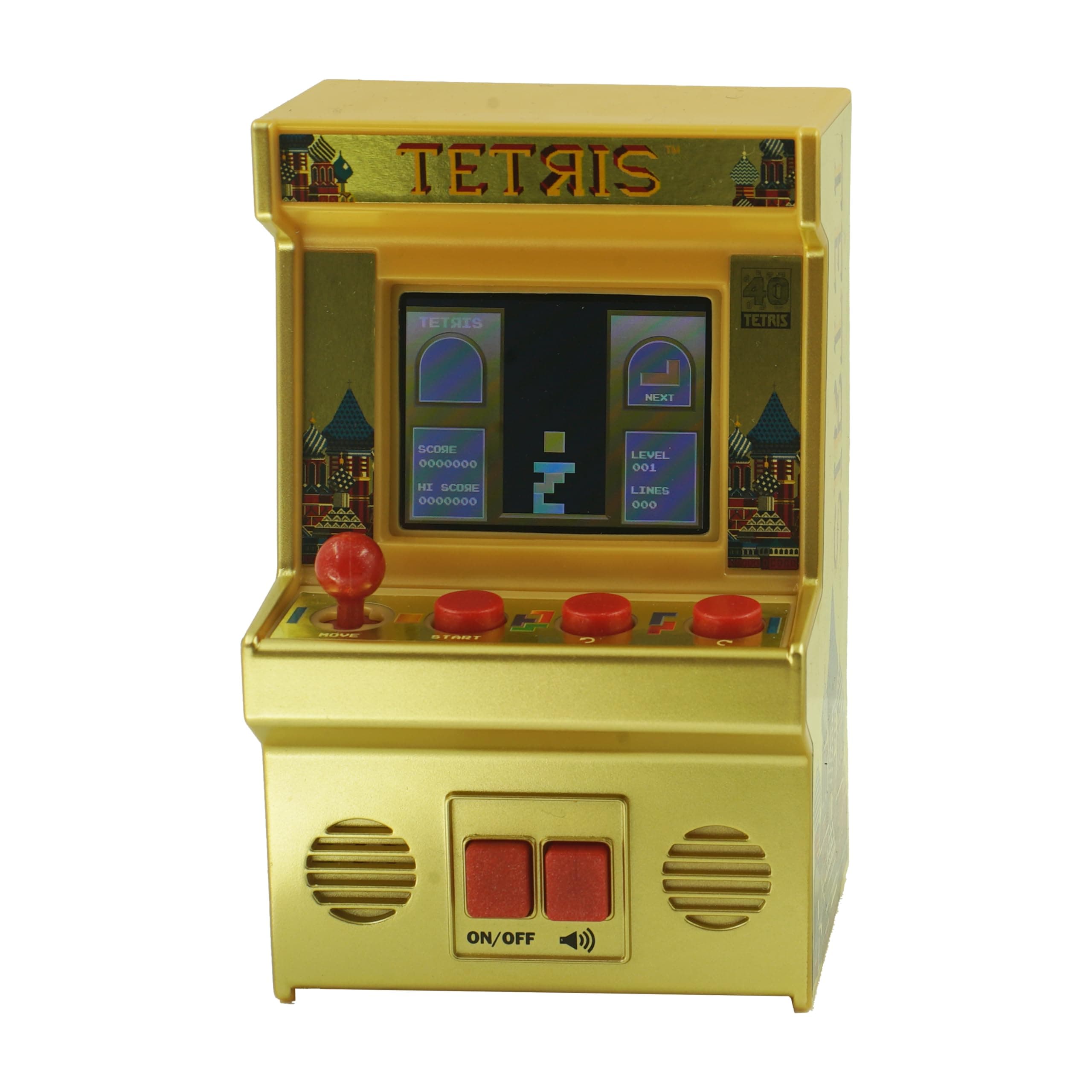 Basic Fun Arcade Classics Tetris Gold 40th Anniversary Retro Mini Arcade Game