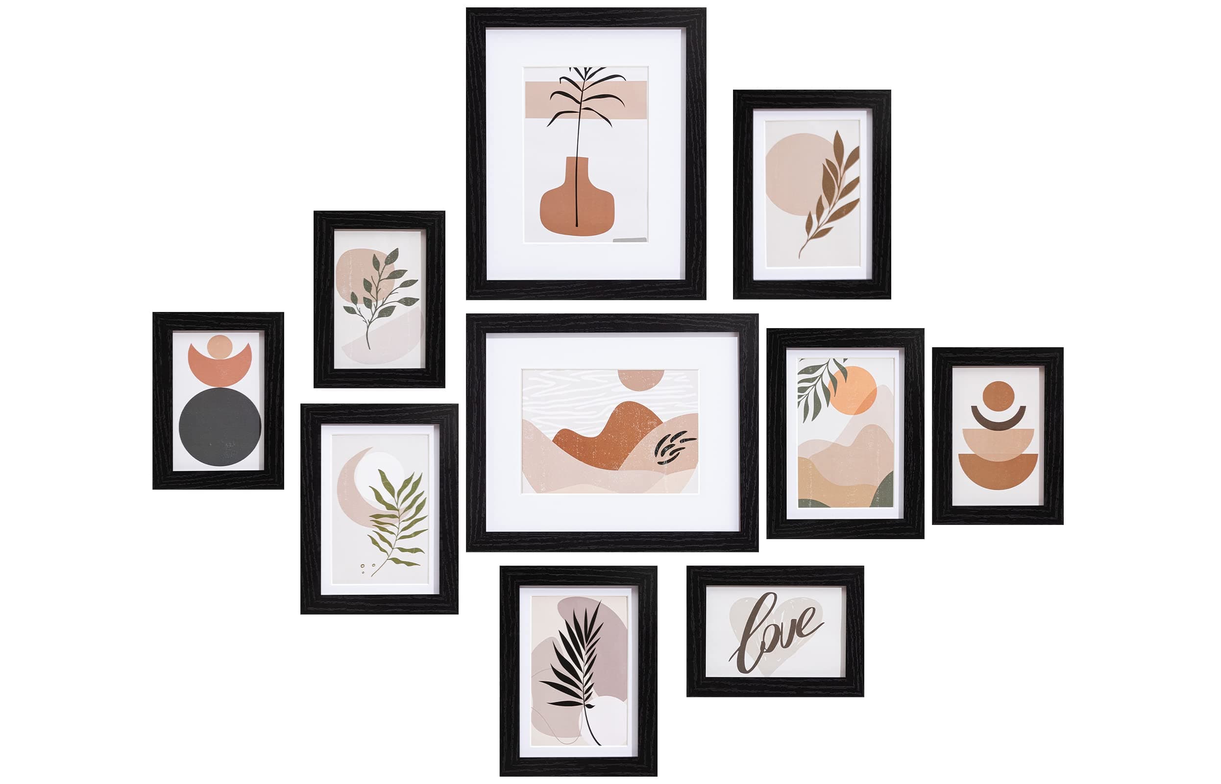 eletecpro 10 Pack Picture Frames, Including 4Pcs 4x6, 4Pcs 5x7, 2Pcs 8x10 Picture Frames Collage Wall Decor or Tabletop Display, Multiple Sizes Gallery Wall Frame Set, Black