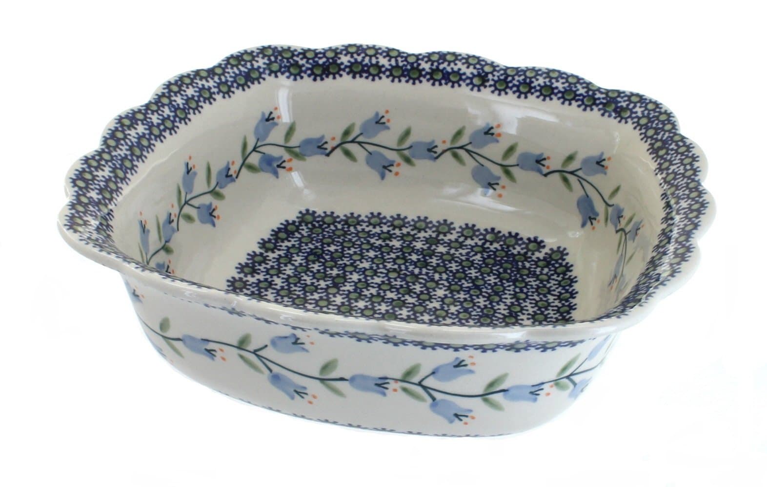 Blue Rose Polish Pottery Tulip Medium Square Serving Dish