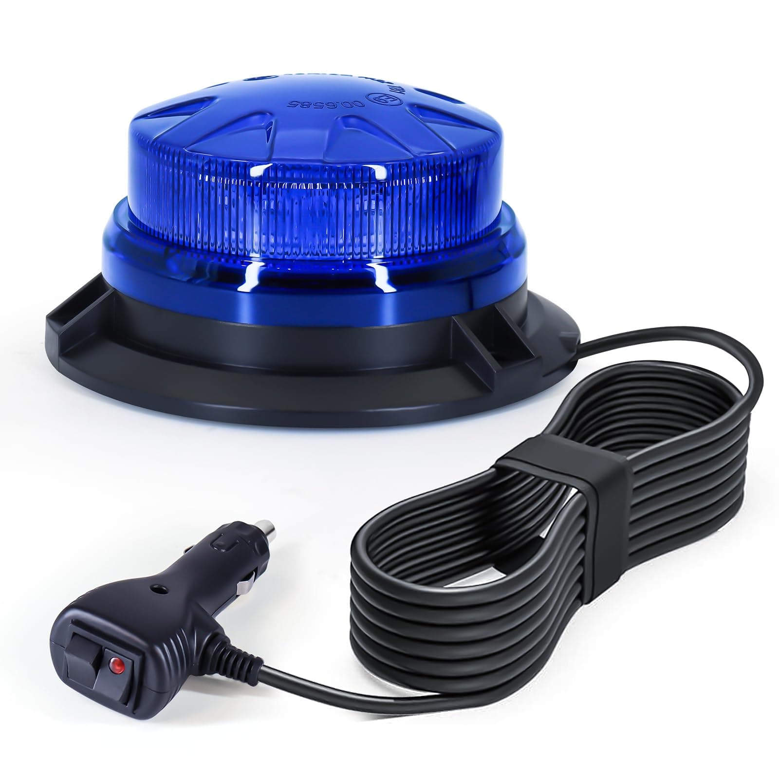 LED Rotating Beacon Light, 12V-24V Blue Rotating Beacon with Magnetic and 3 Metre Cable for Forklift Tractor Golf Cart UTV Trailer SUV