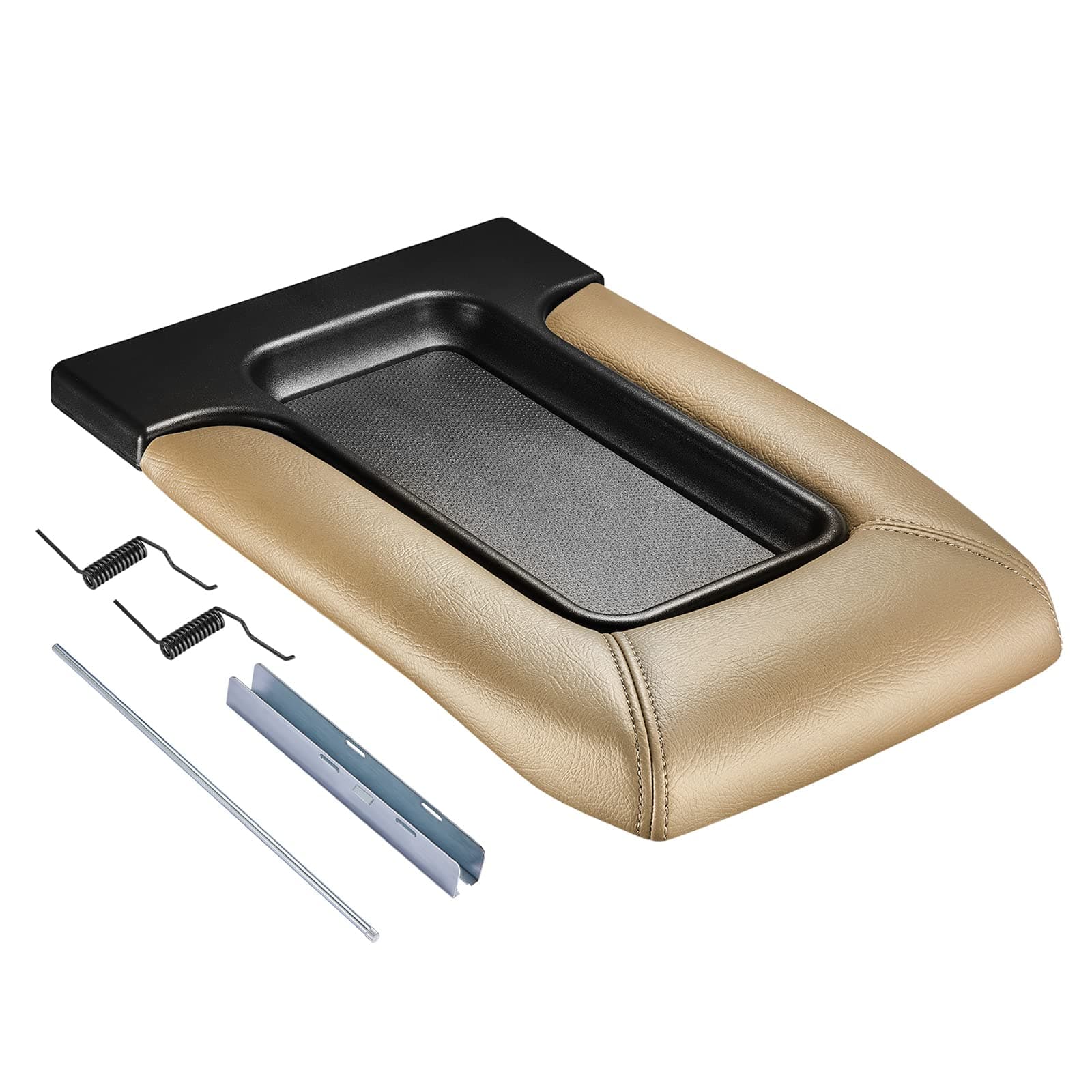 SPEEDWOW Center Console Lid Replacement Kit Fit for 2001-2007 Silverado, Avalanche, Suburban, Sierra, Yukon OEM:19127364, 19127365, 19127366, 924-811 (Beige)
