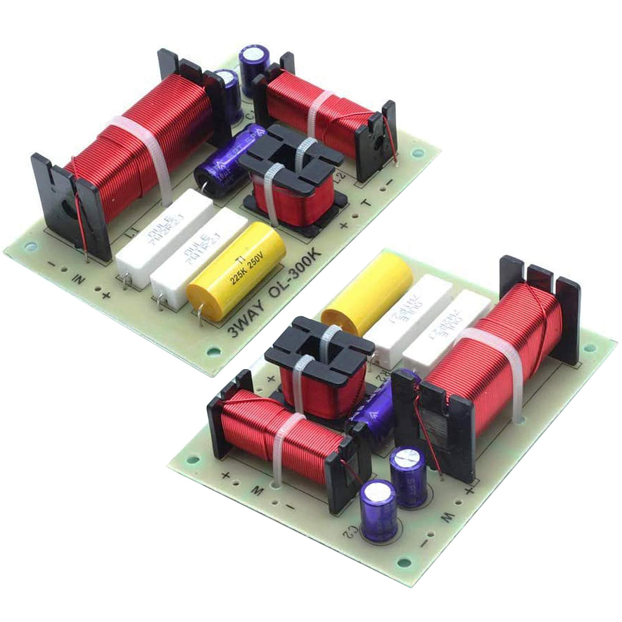 2 Pcs 3-Way HiFi Speaker Frequency Divider, 180W Audio Crossover Filter for Professional or Home Use