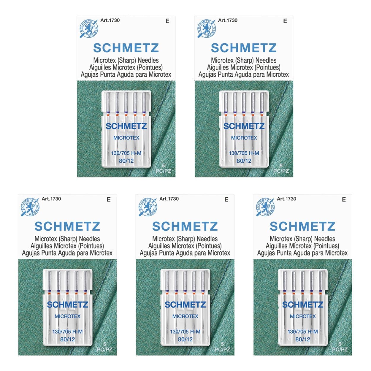 SCHMETZ 25 Microtex Sharp Sewing Machine Needles 130/705 H-M Size 80/12