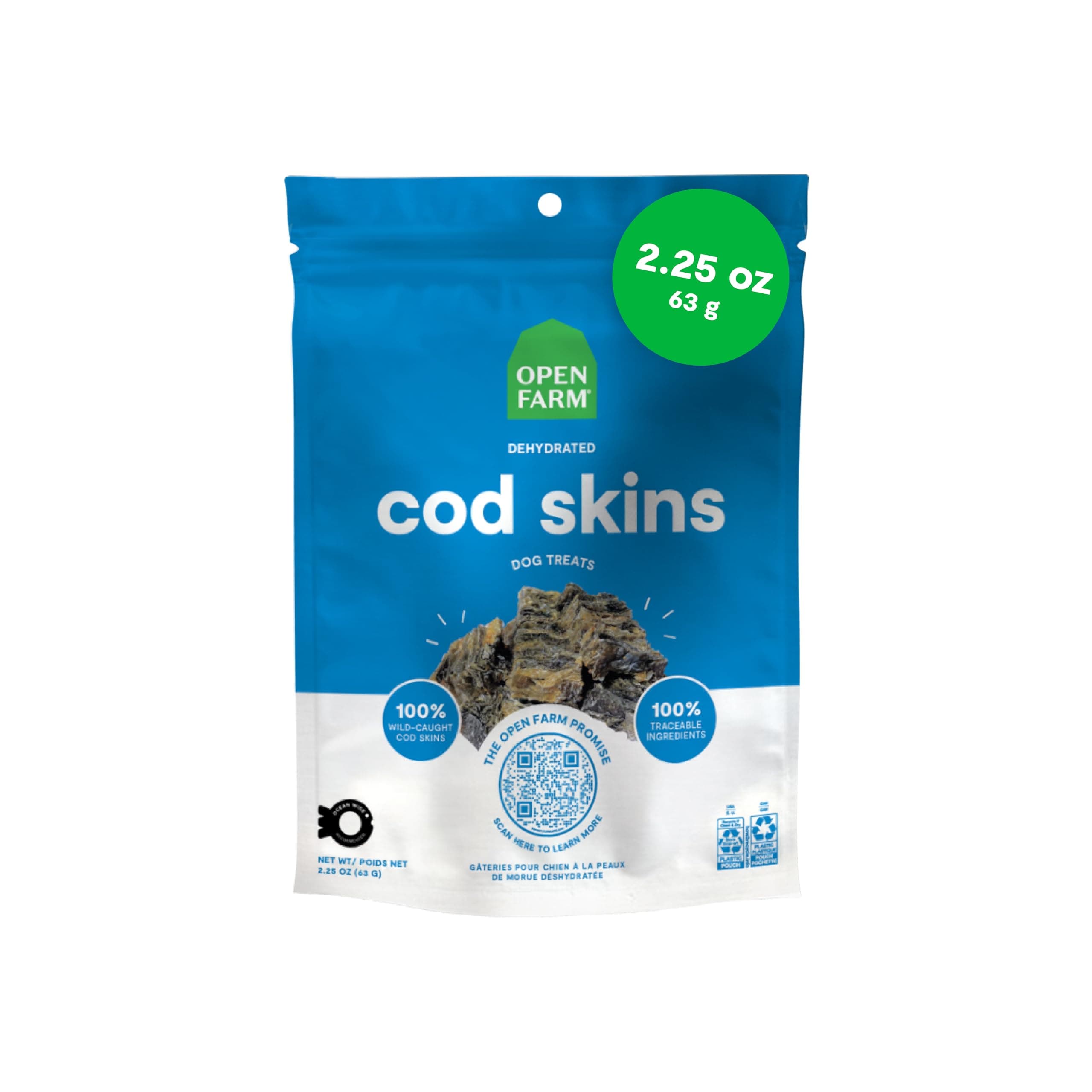 Dehydrated Cod Skin Dog Treat - 63G