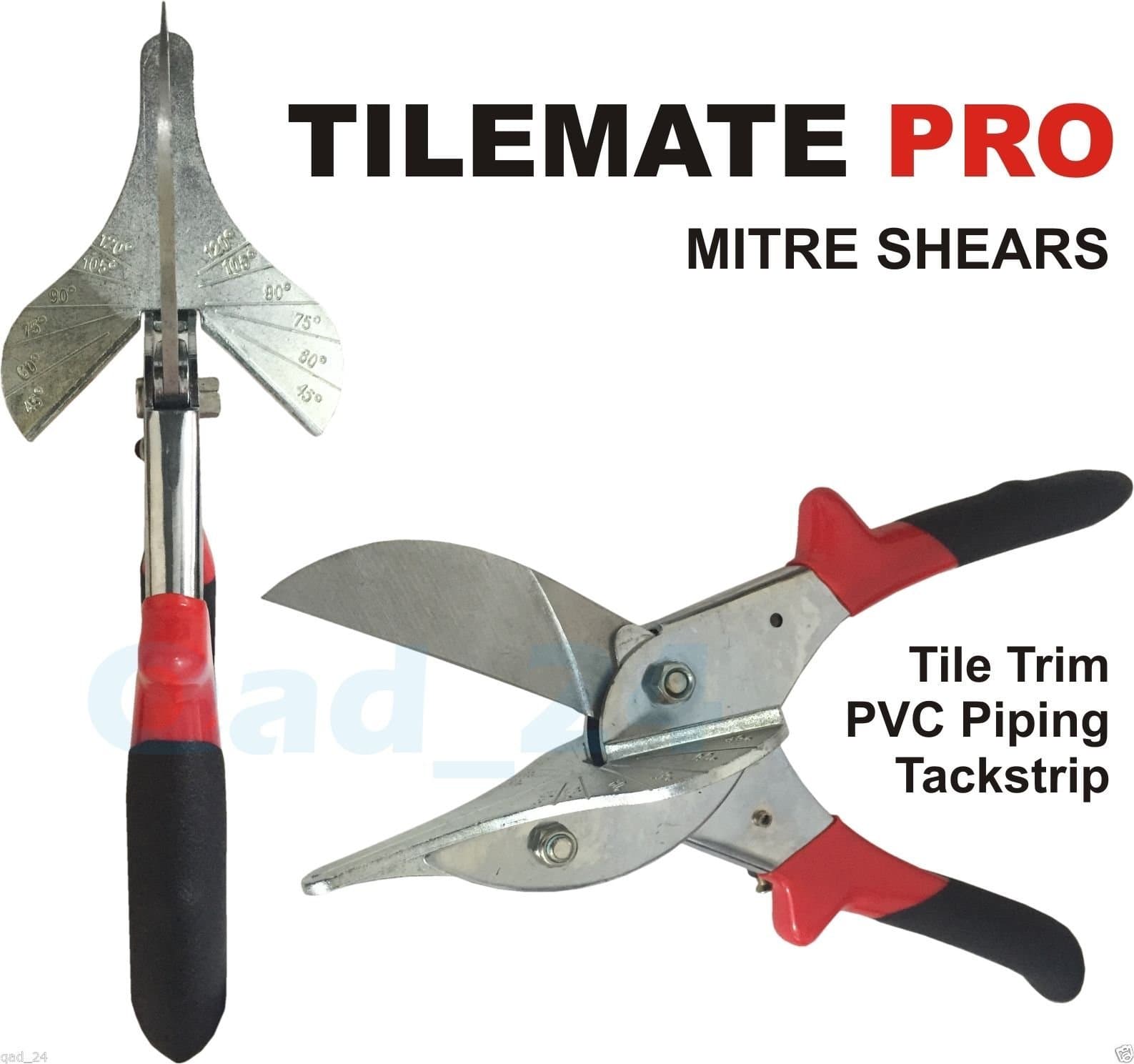 Tile Mate Pro Mitre Shears - Multi Angled Anvil Cutters UPVC Trim Tube Gasket Pipe