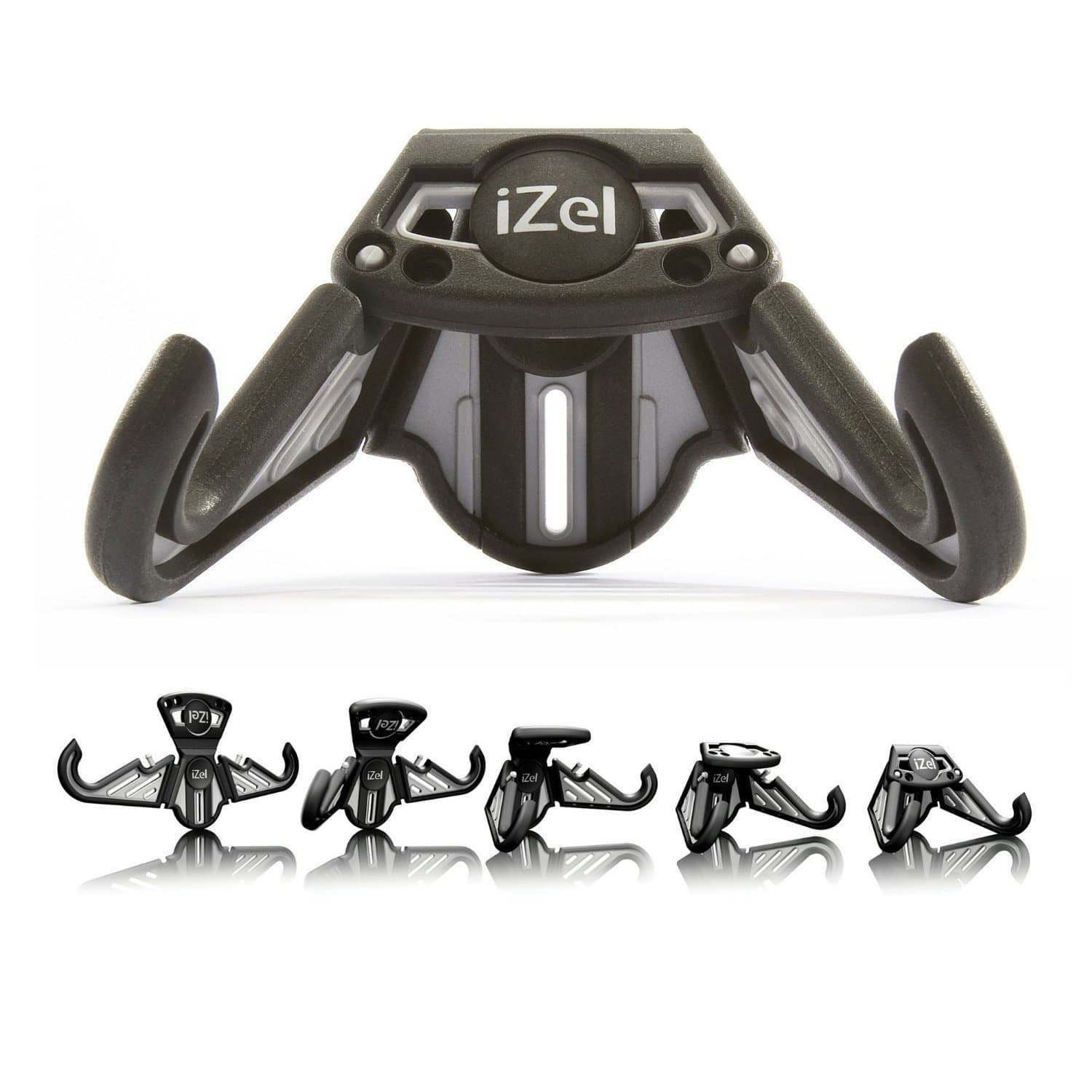 iZel Smartphone Stand Portable Foldable Univeral for Mobile Device - Made in USA - Grey/Black