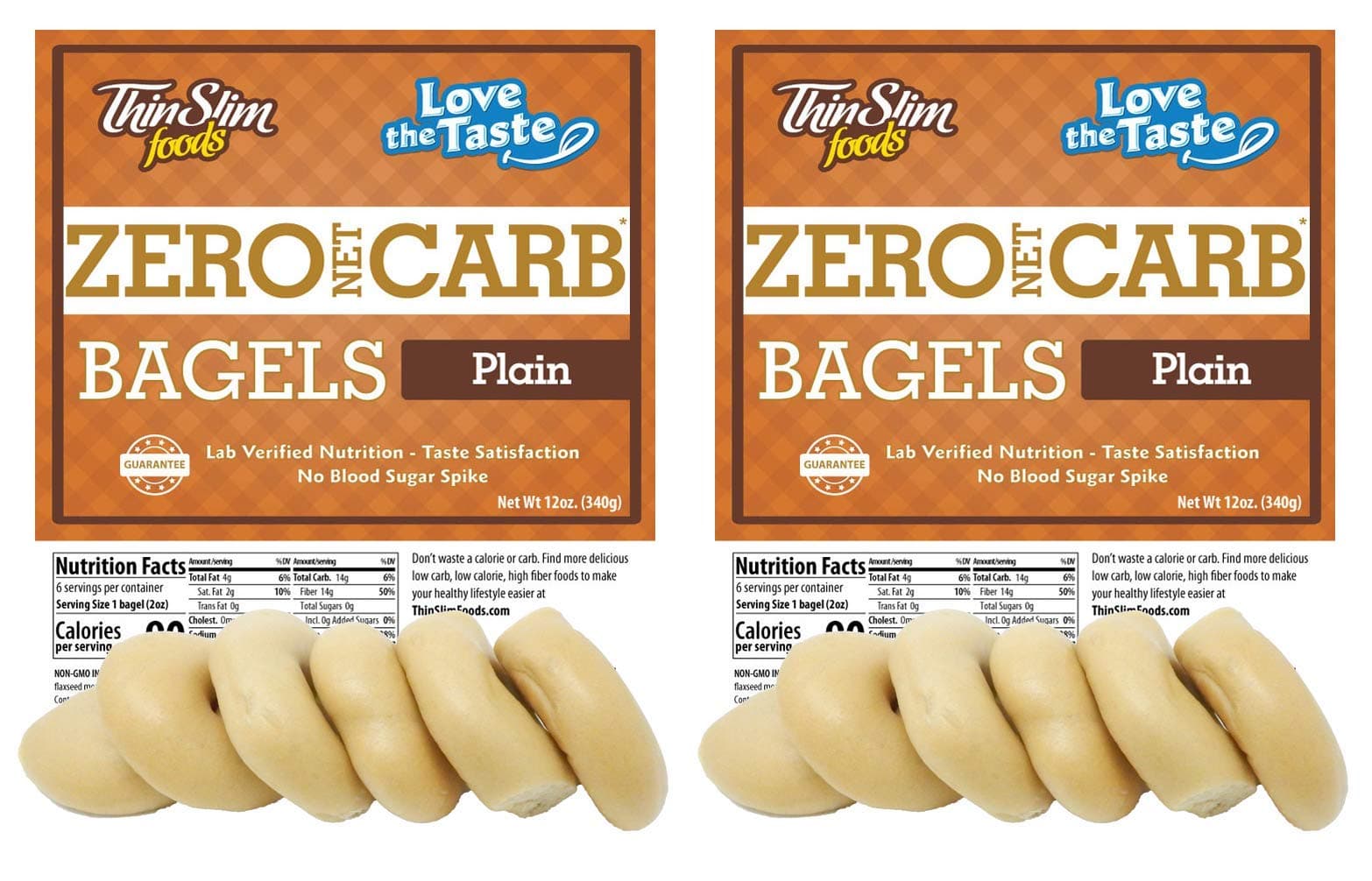 Keto Bagels | Keto Bread Alternative | Low Carb Plain, 2 Pack (6 Zero Net Carb Bagels Per Pack)