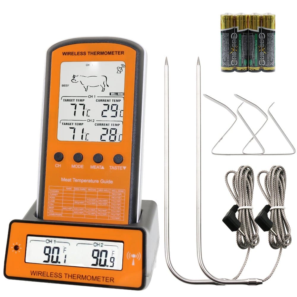 Digital BBQ Meat Thermometer with Collapsible Internal Probe, Super Fast Accurate Cooking Thermometer Food Thermometer, Electronic Kitchen Thermometer with Digital LCD- BBQ, Candy, Charcoal Grill, ect