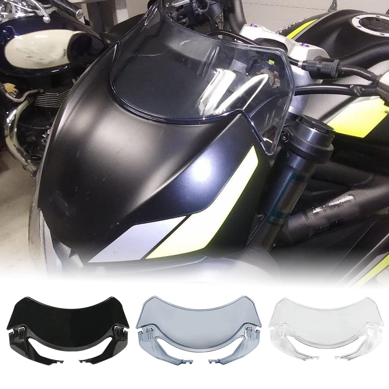 Motorcycle Windshield Front Fairing Windscreen Wind Deflector compatible with T.riumph Street Triple RS765 Street Triple 765 R 765 RS Flyscreen (Clear)
