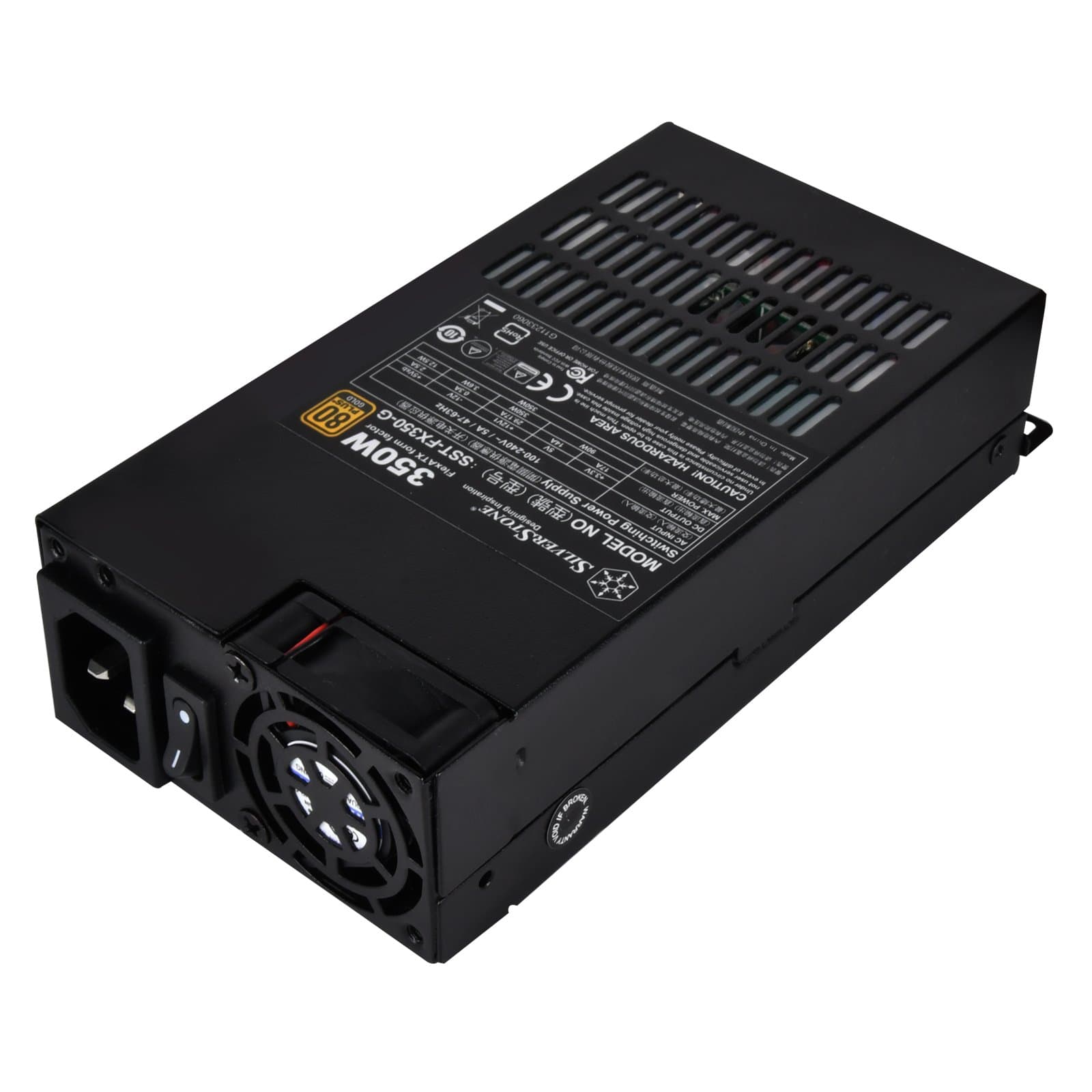 SilverStone Technology 350 Watt Flex Atx Power Supply With Fixed Cables And 80 Plus Gold 6Pin Pcie Connector Sst-Fx350-G-Usa