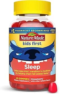 Kids First Sleep Melatonin Gummies, 100% Drug-Free Sleep Aid, Kids Sleep Gummies for Restful Sleep, 45 Count