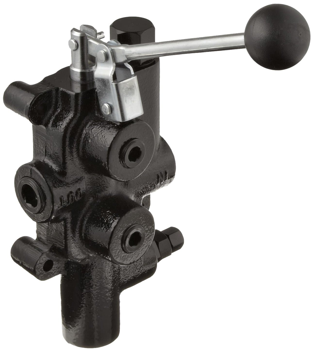 PrinceLS-3000-1 Directional Control Valve, Logsplitter, 4 Ways, 3 Positions, Spring Center to Neutral, Cast Iron, 2750 psi, Lever Handle, 25 gpm, In/Out: 3/4" NPTF, Work: 1/2" NPTF