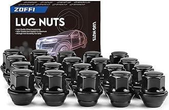 ZOFFI M12x1.5 Black OEM Factory Style Large Acorn Seat Lug Wheel Nuts for Most Ford Fiesta Focus Fusion Alloy Wheels - 20pcs Black Closed End M12x1.5 Lug Nuts